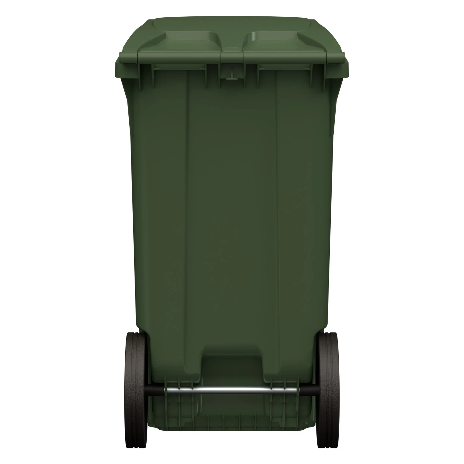 Мусорный контейнер 360 л iPlast зелёный 2-колёсный (д. 300 мм) с зелёной крышкой 8-000000334