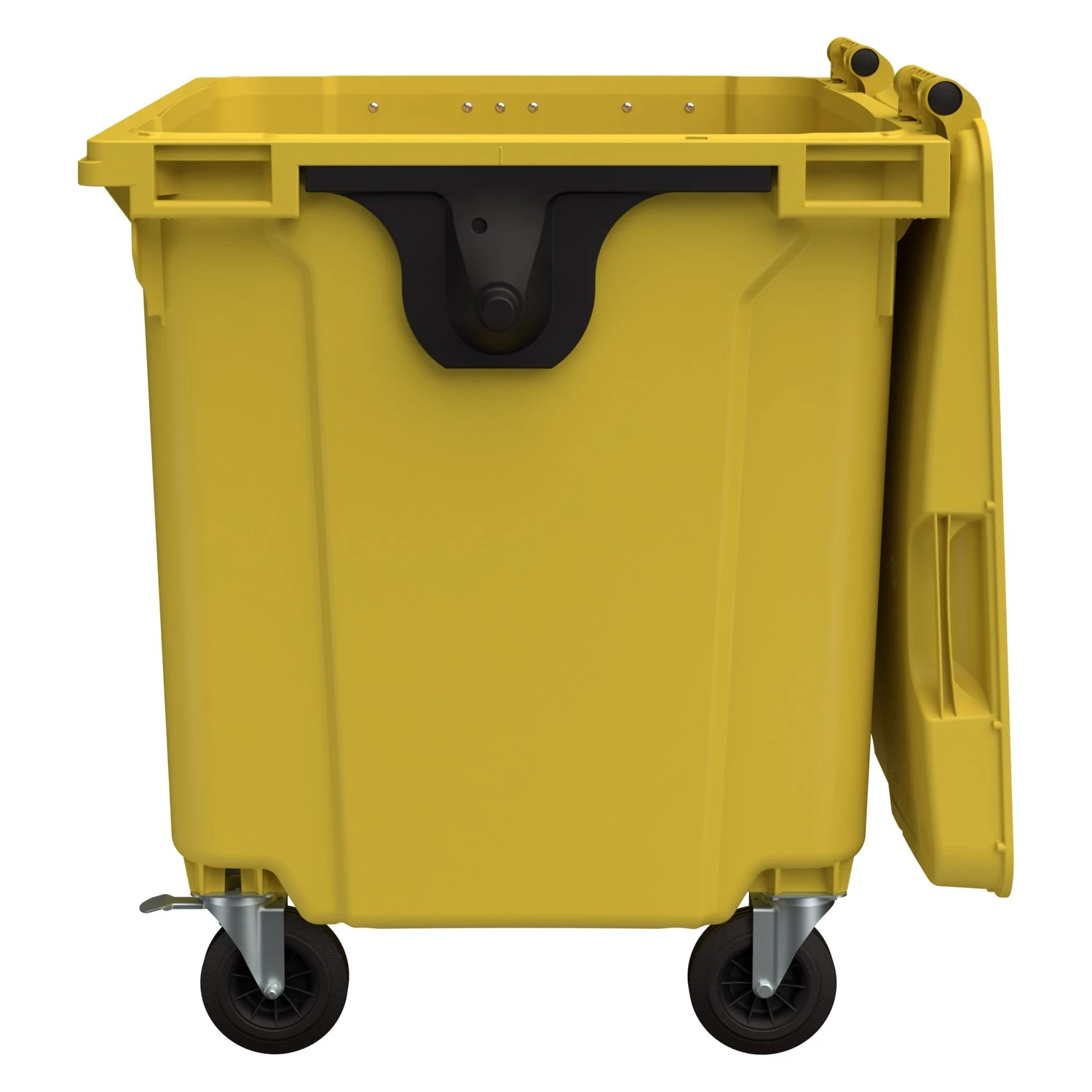 Мусорный контейнер 1100 л iPlast жёлтый 4-колёсный с жёлтой крышкой N1 (20.807.1) 8-000000016