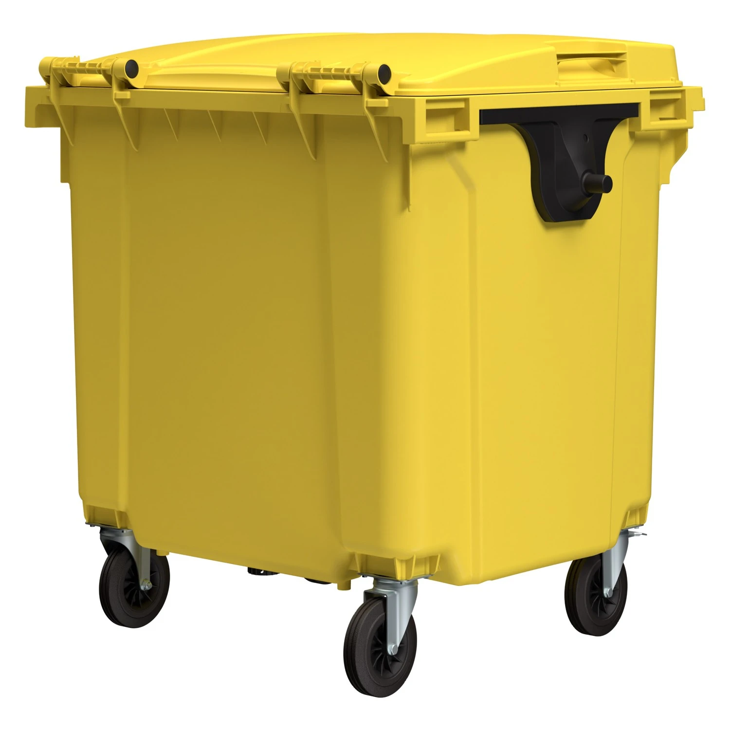 Мусорный контейнер 1100 л iPlast жёлтый 4-колёсный с жёлтой крышкой N1 (20.807.1) 8-000000016