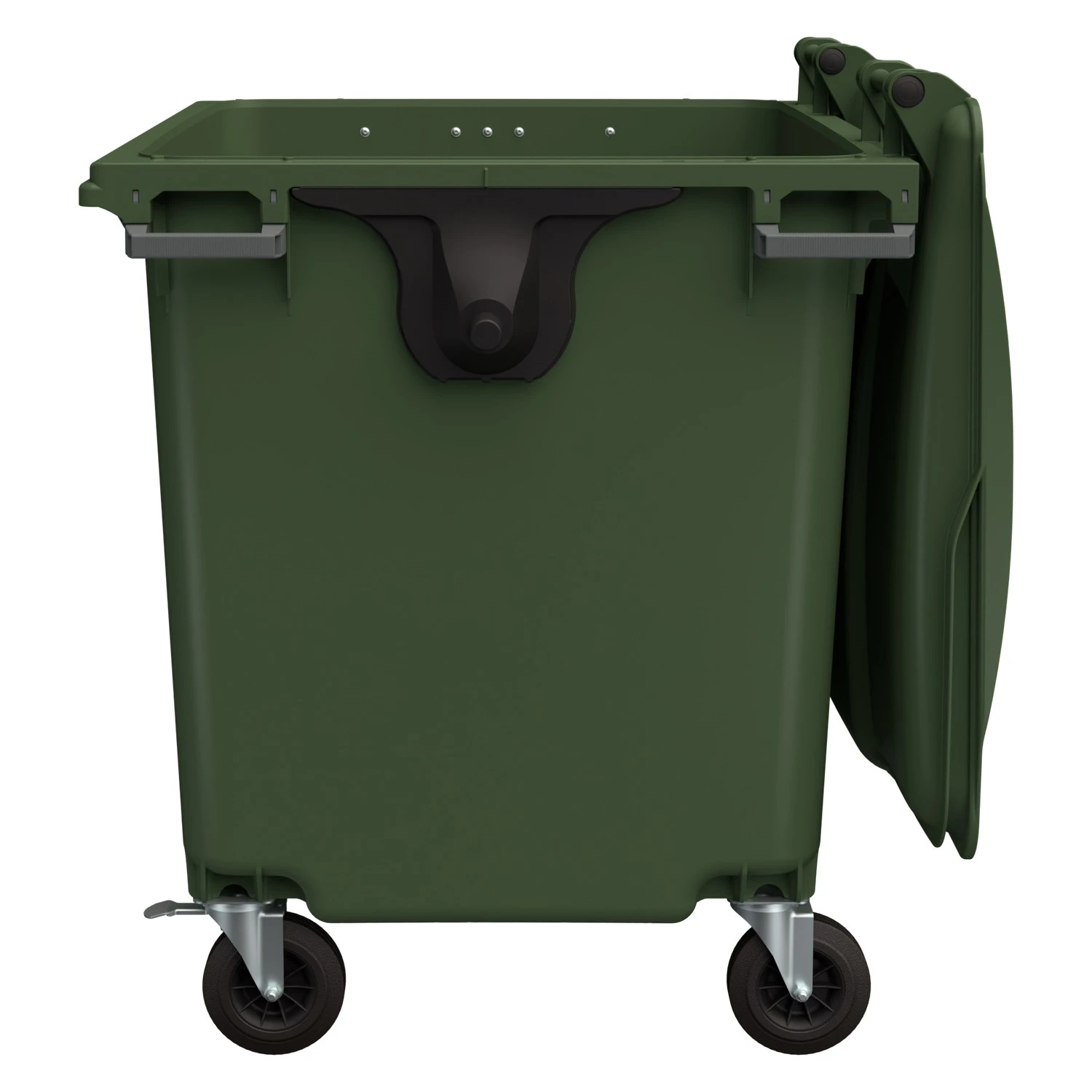 Мусорный контейнер 1100 л iPlast зелёный 4-колёсный с зелёной крышкой без педали N2 (20.809.2) 8-000000535