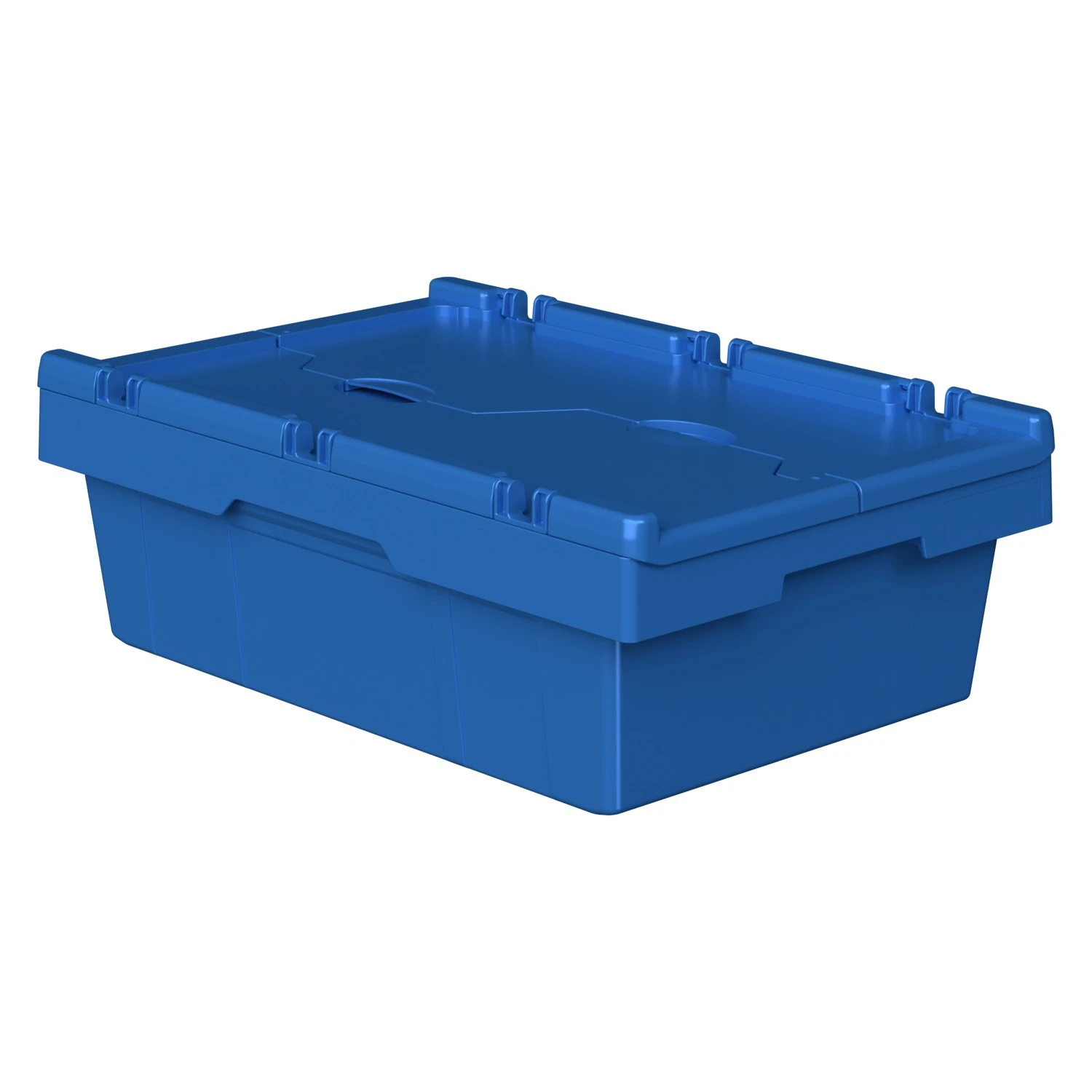 Вкладываемый контейнер INSTORE KV-6417 600х400х196 мм iPlast голубой со сплошным дном и распашной крышкой 8-000000403