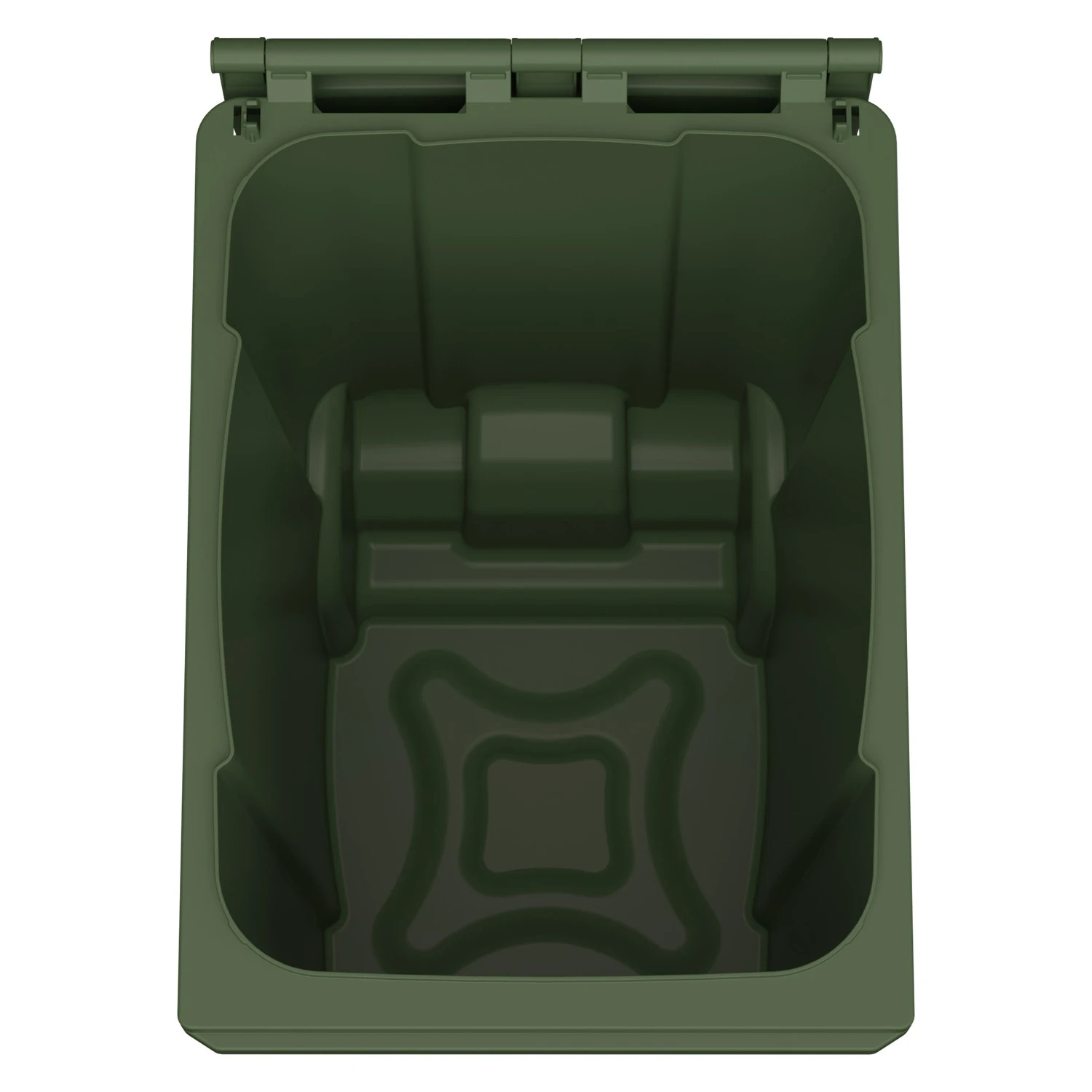 Мусорный контейнер 360 л iPlast зелёный 2-колёсный (д. 300 мм) с зелёной крышкой 8-000000334