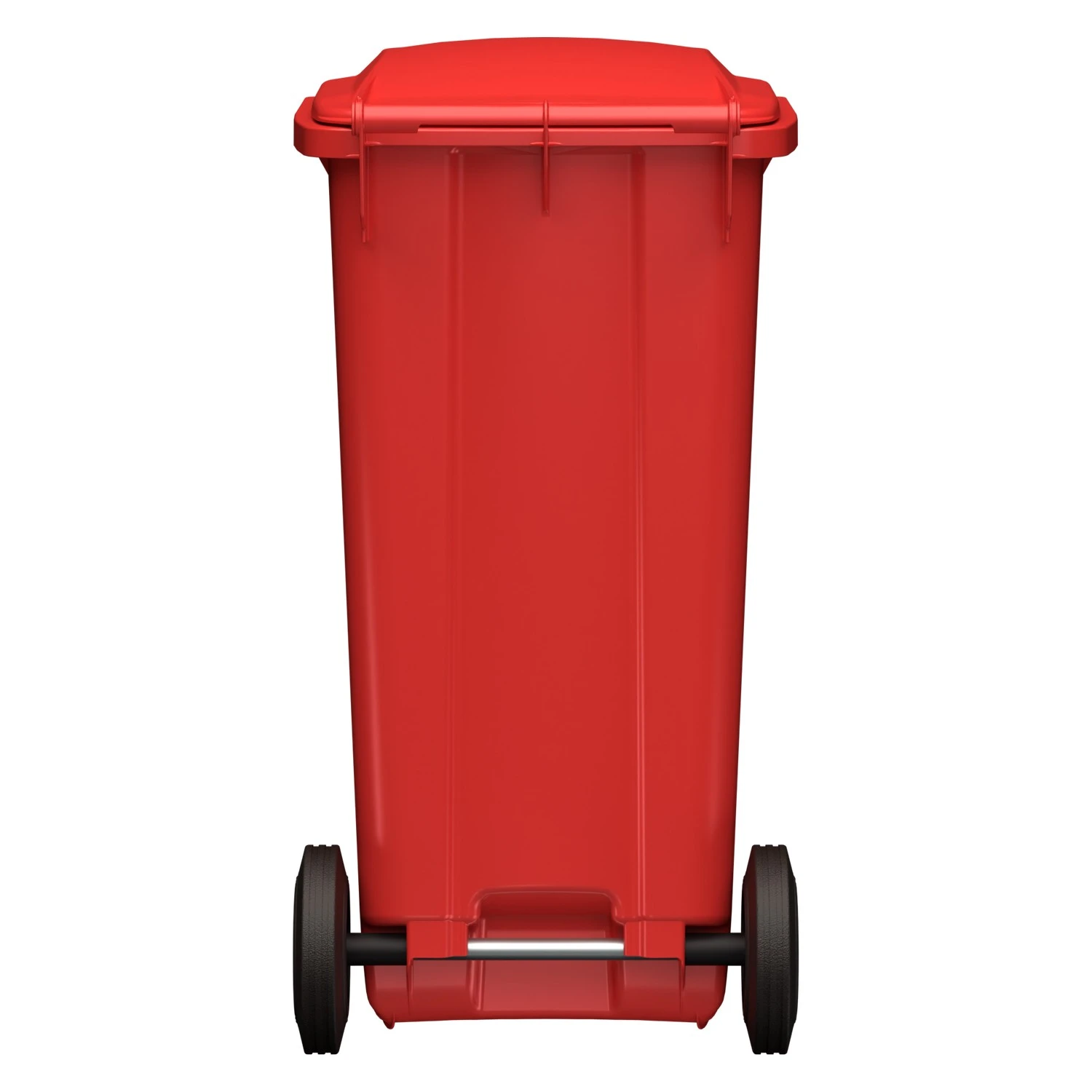 Мусорный контейнер 120 л iPlast красный 2-колёсный (д. 200 мм) с красной крышкой NEW (20.805) 8-000000034