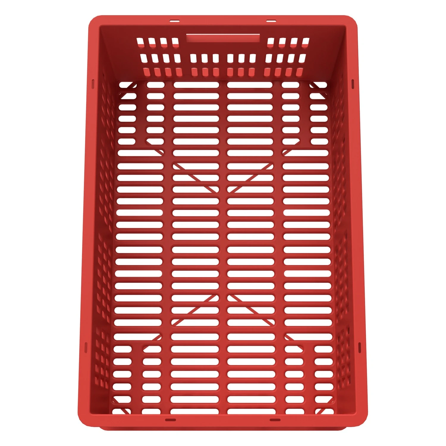Пищевой ящик универсальный 600х400х259 мм iPlast красный ЭКО с перфорированными стенками и дном 8-000000462