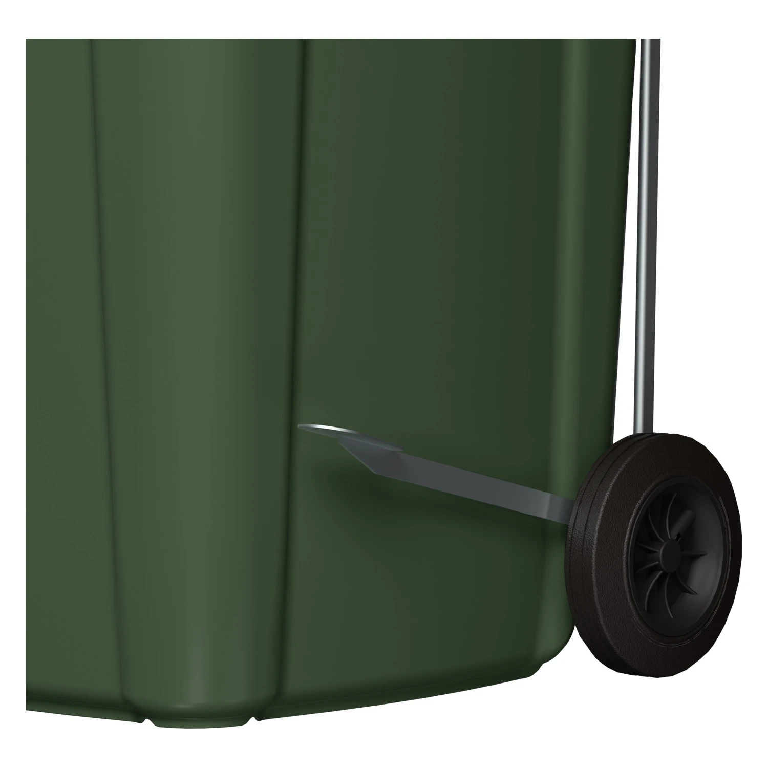 Мусорный контейнер 240 л iPlast зелёный 2-колёсный (д. 200 мм) с зелёной крышкой NEW (20.808) 8-000000027
