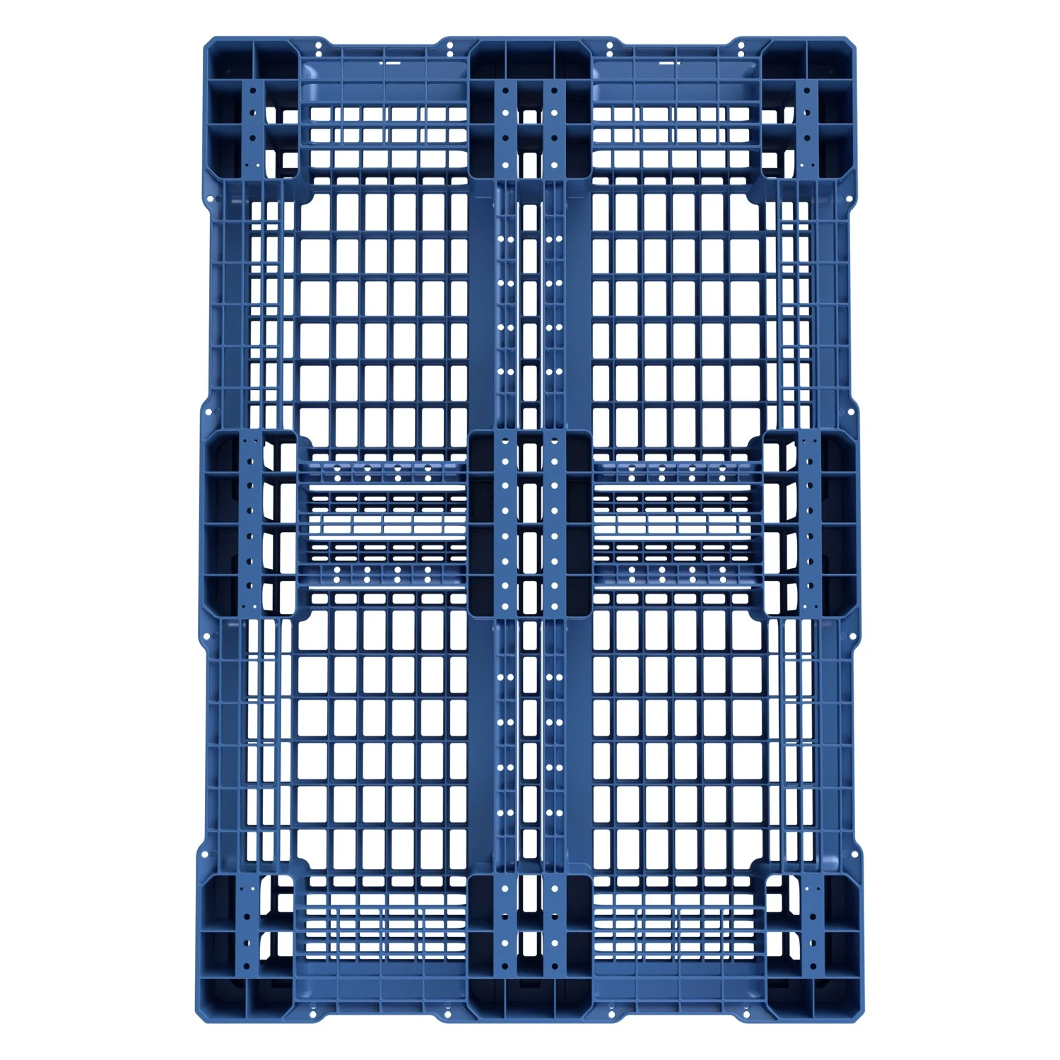 Пластиковый паллет 1210x810x150 мм iPlast голубой перфорированный на 6 полозьях с бортиком 8-000000245