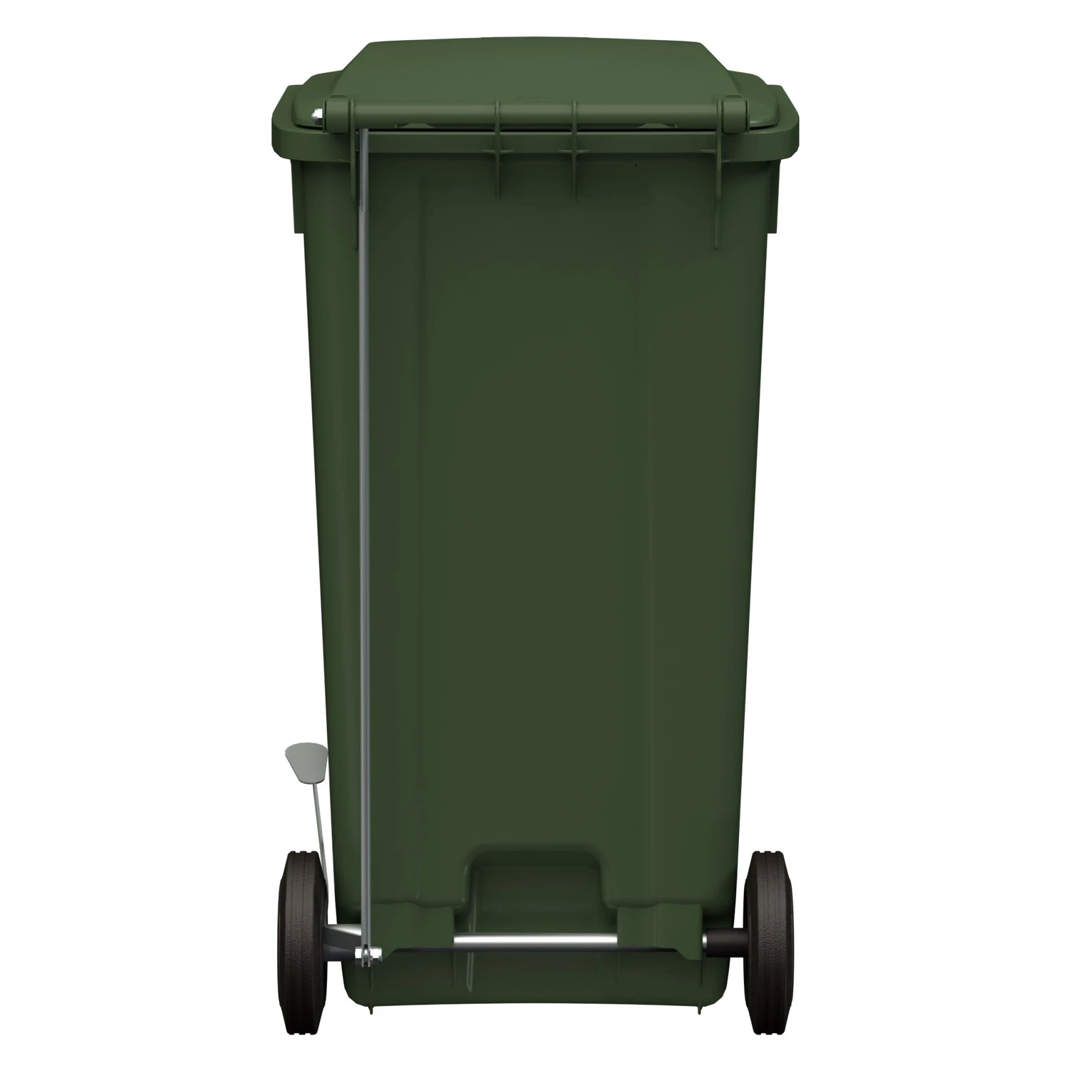 Мусорный контейнер 240 л iPlast зелёный 2-колёсный (д. 200 мм) с зелёной крышкой NEW (20.808) 8-000000027