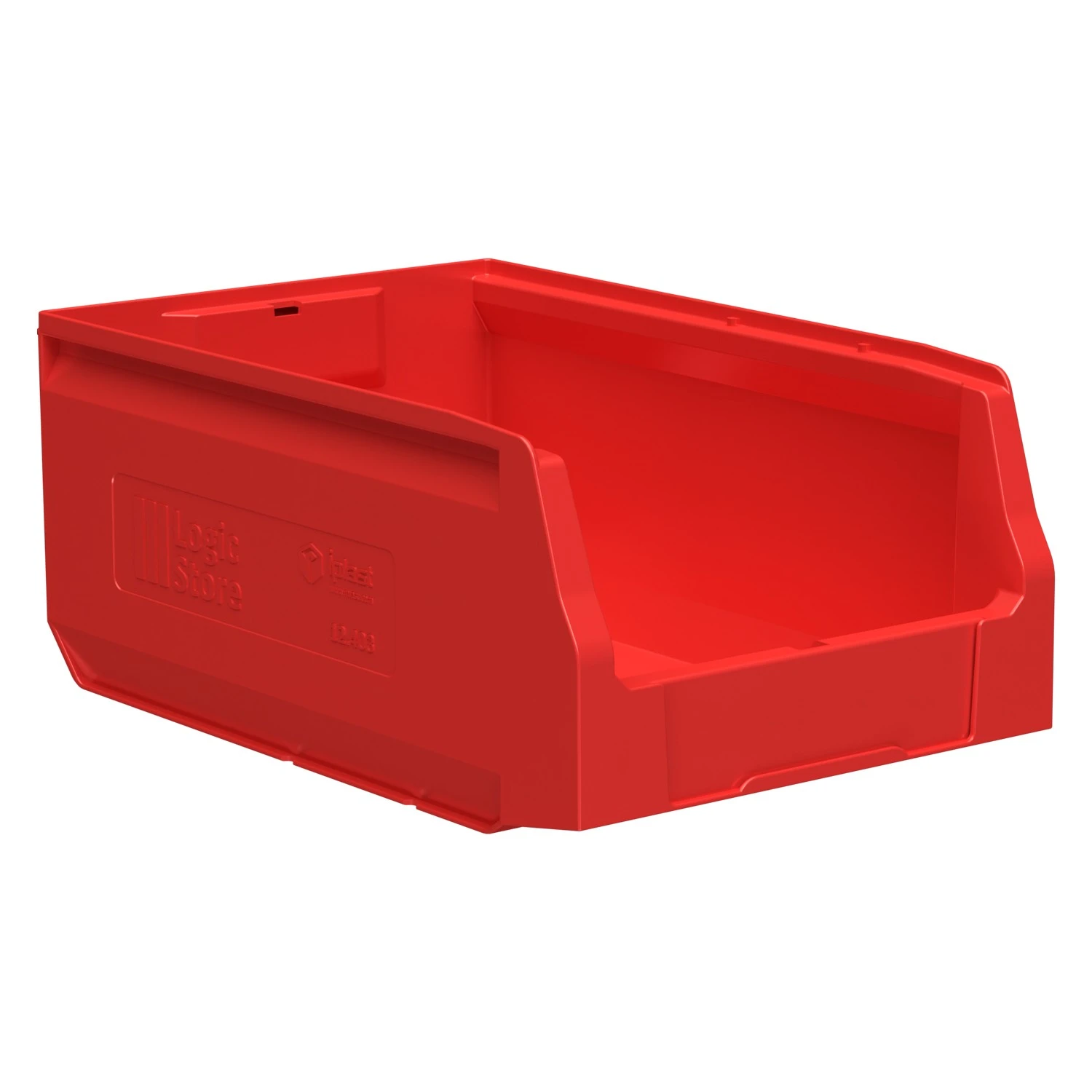 Складской лоток Logic Store 350x225x150 мм iPlast красный с отверстиями для продольной перегородки 8-000000139