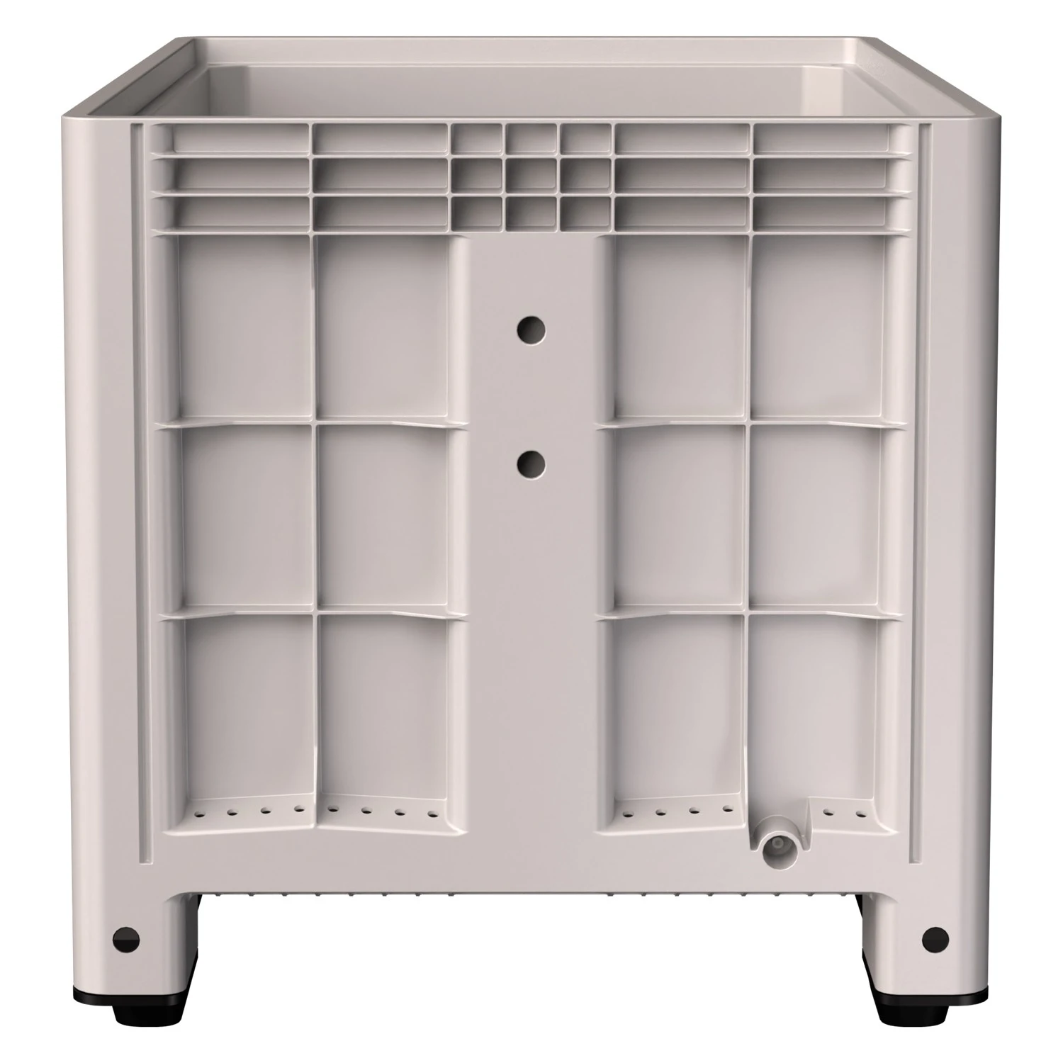 Большой контейнер 1200x800x800 мм iPlast iBOX светло-серый со сплошными стенками и дном, на полозьях 8-000000004