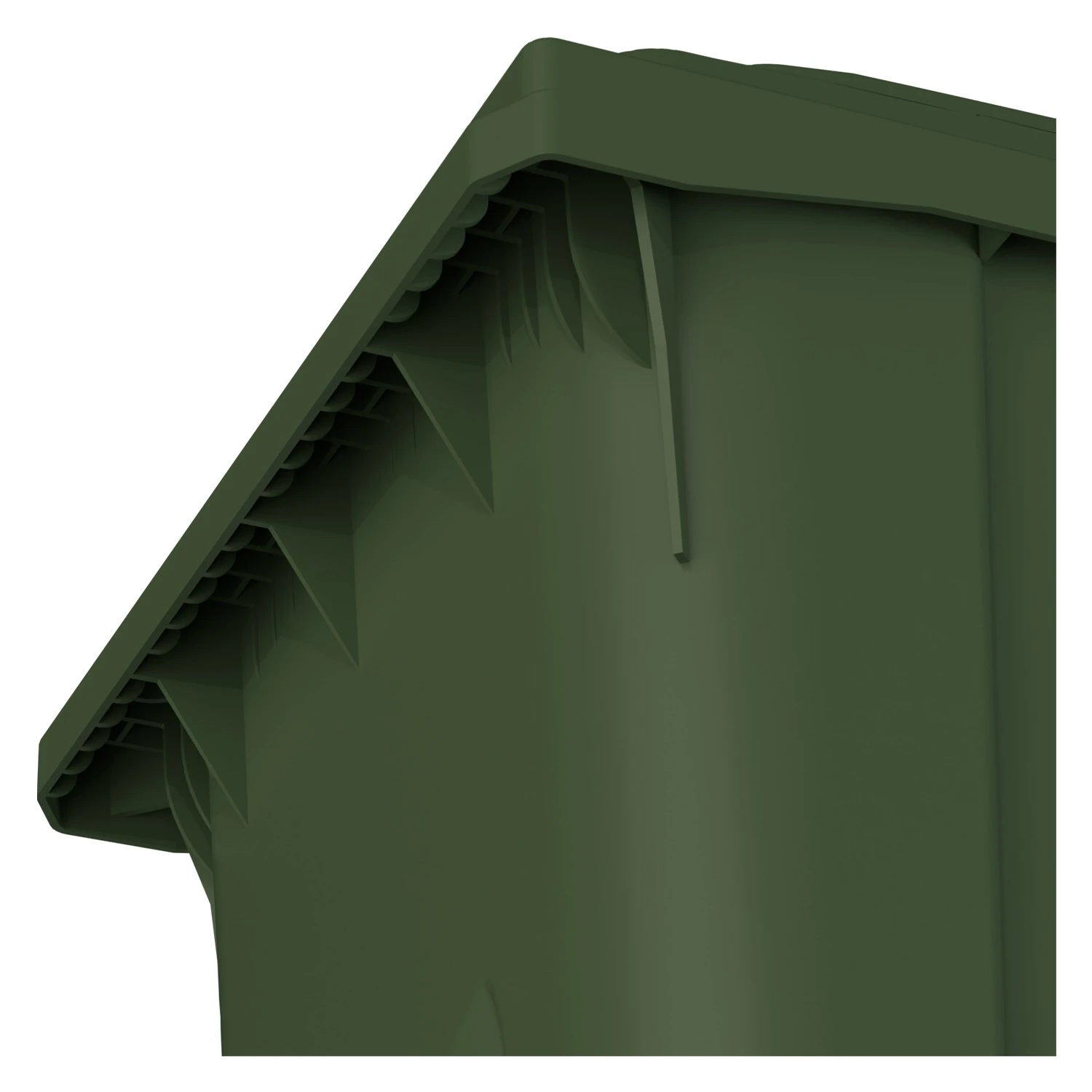 Мусорный контейнер 360 л iPlast зелёный 2-колёсный (д. 300 мм) с зелёной крышкой 8-000000334