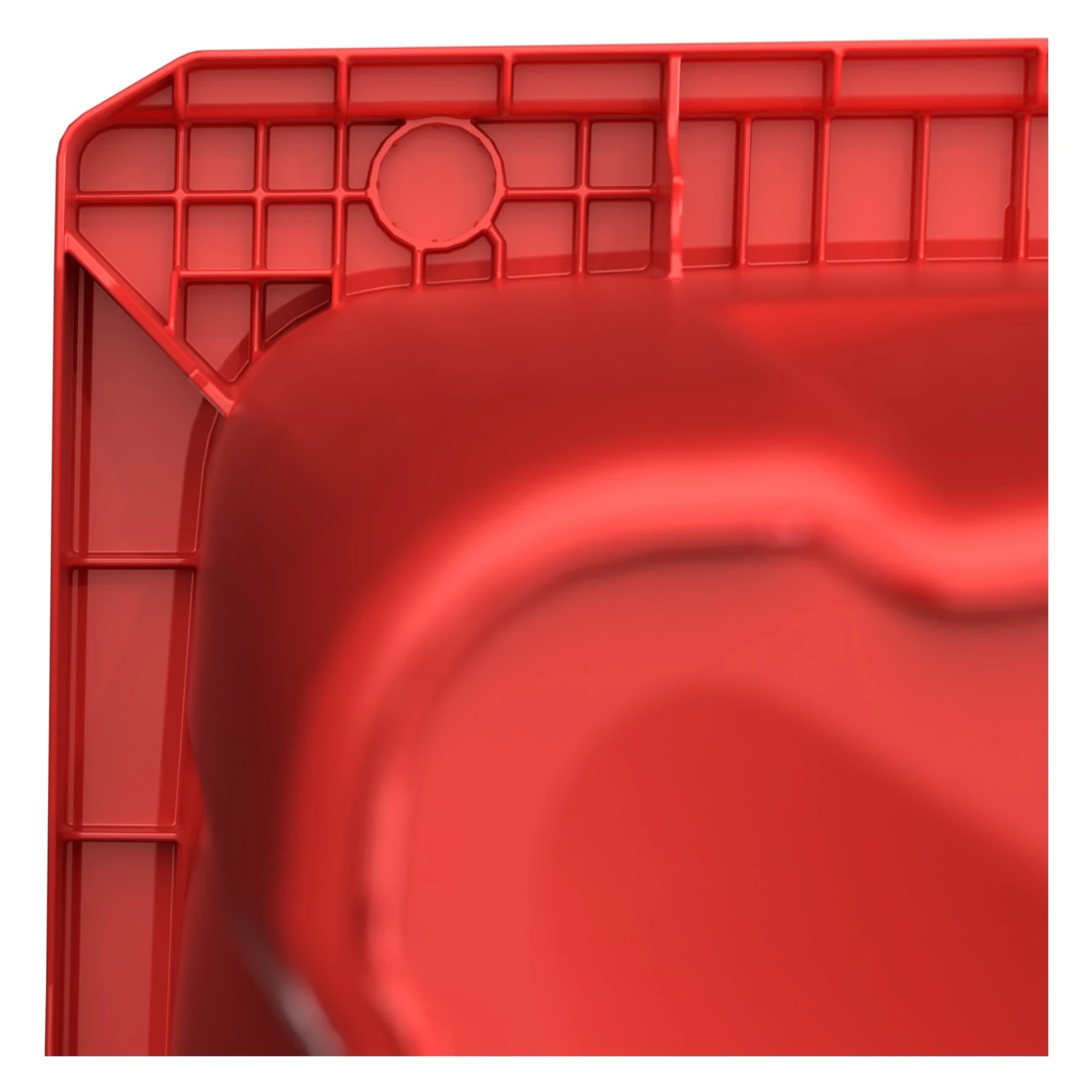 Мусорный контейнер 120 л iPlast красный 2-колёсный (д. 200 мм) с красной крышкой NEW (20.805) 8-000000034