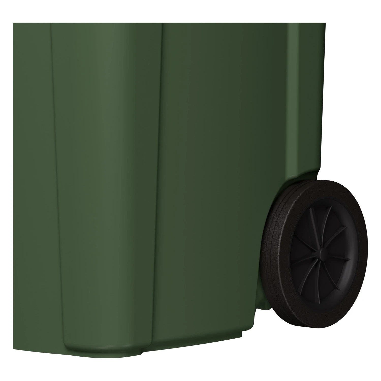 Мусорный контейнер 360 л iPlast зелёный 2-колёсный (д. 300 мм) с зелёной крышкой 8-000000334