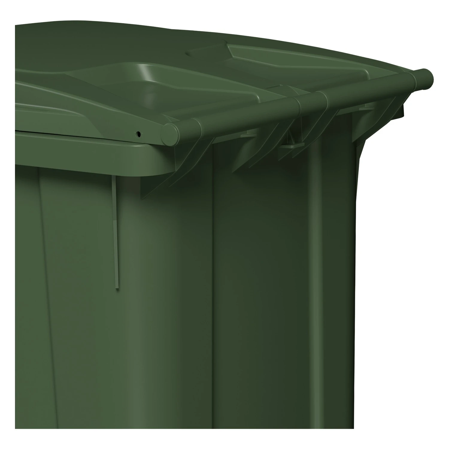 Мусорный контейнер 360 л iPlast зелёный 2-колёсный (д. 300 мм) с зелёной крышкой 8-000000334