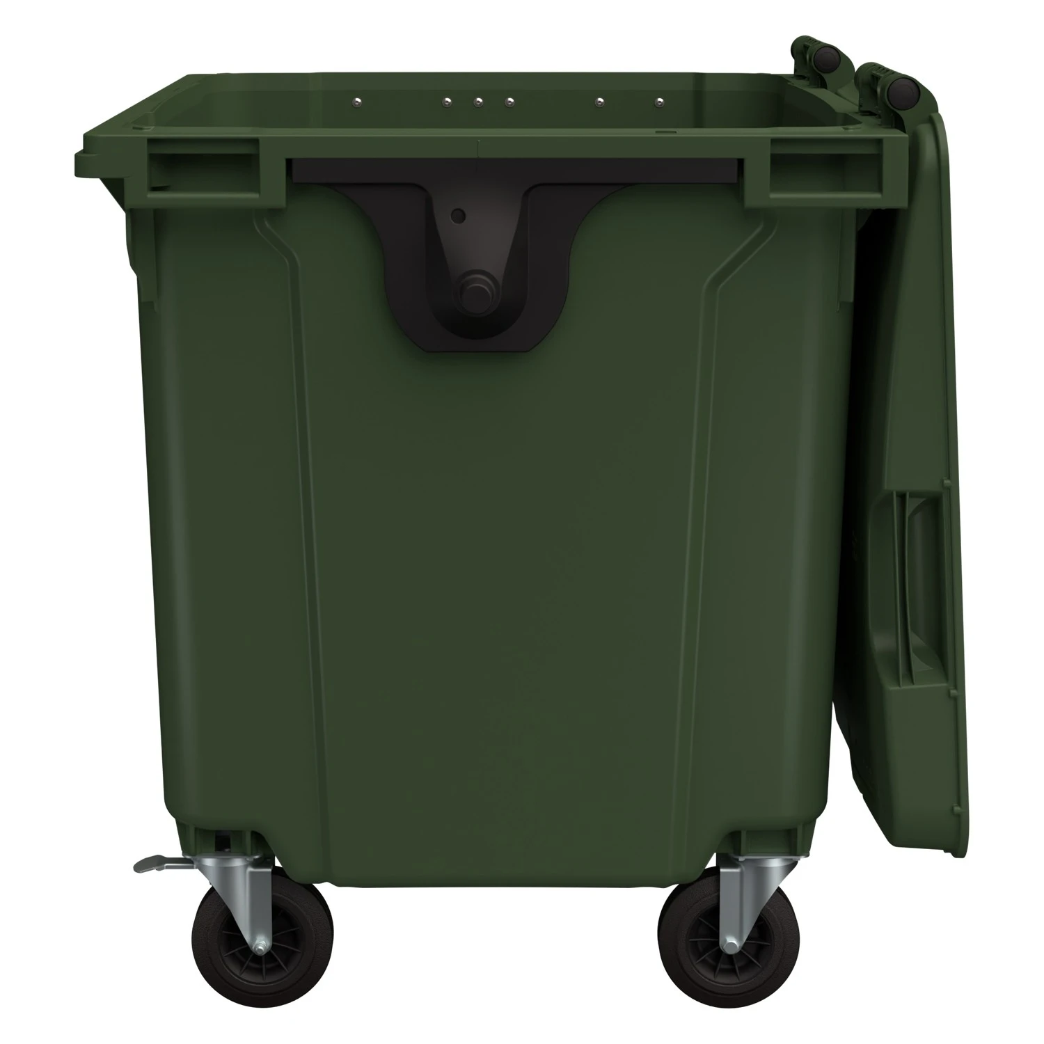 Мусорный контейнер 1100 л iPlast зелёный 4-колёсный с зелёной крышкой N1 (20.807.1) 8-000000013