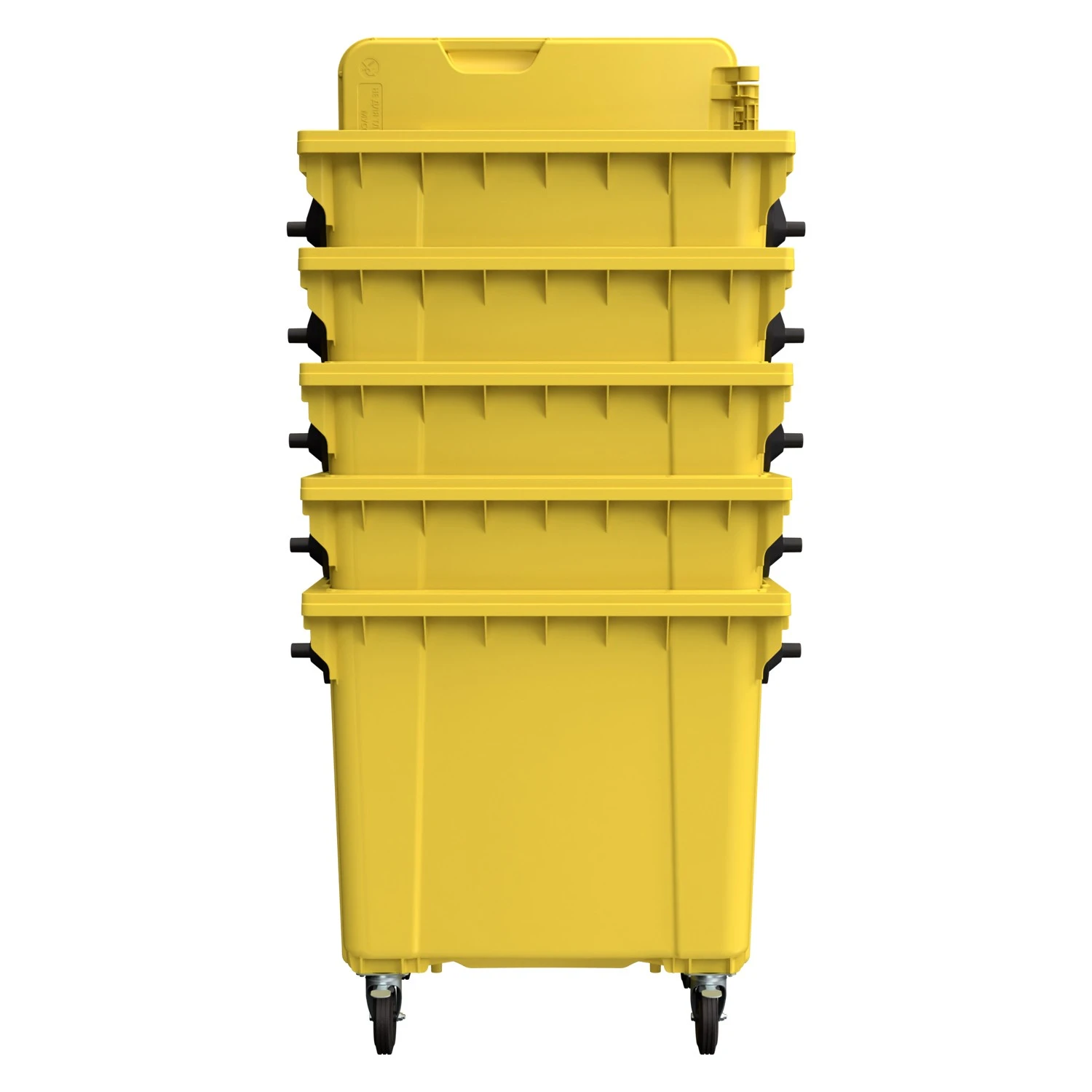 Мусорный контейнер 1100 л iPlast жёлтый 4-колёсный с жёлтой крышкой N1 (20.807.1) 8-000000016
