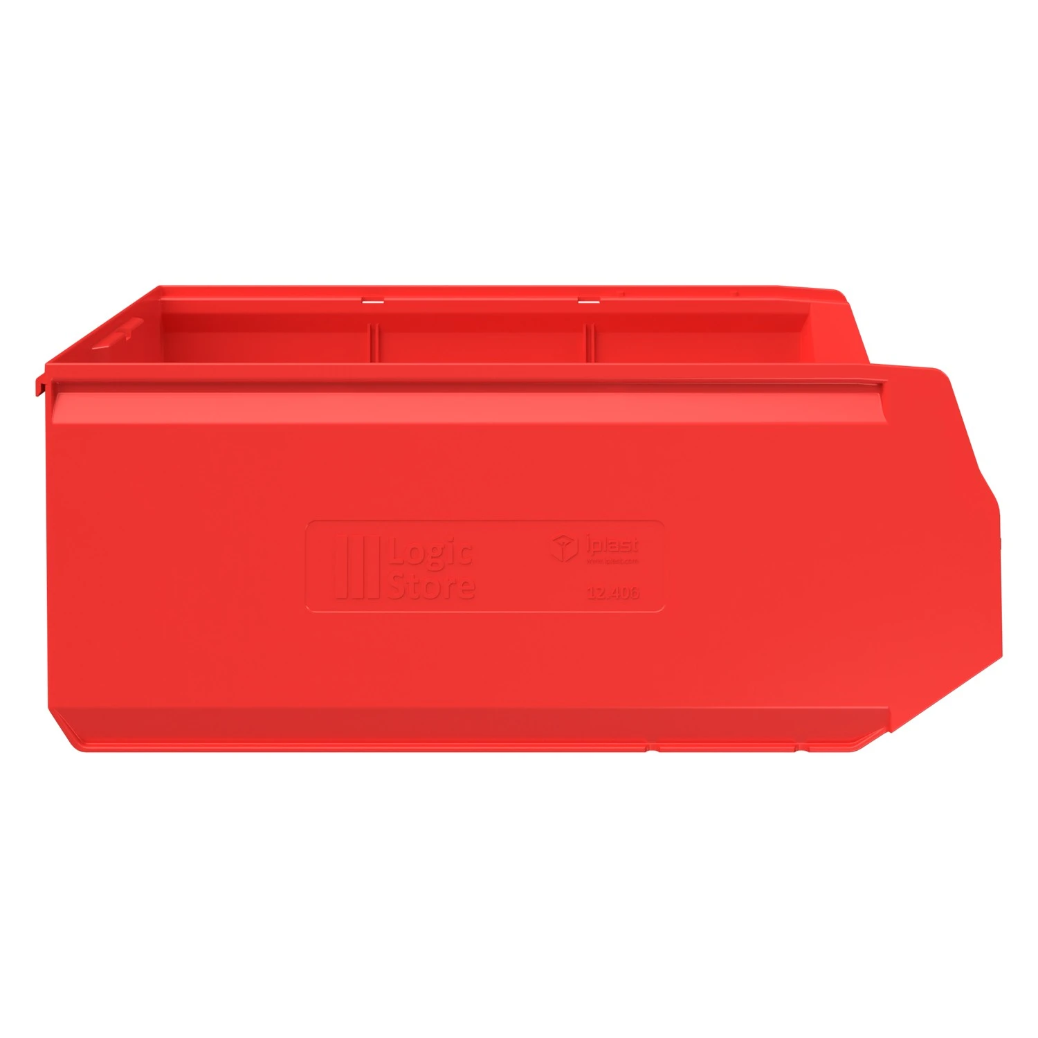 Складской лоток Logic Store 500х300х200 мм iPlast красный с отверстиями для перегородок N1 (12.406.1) 8-000000512
