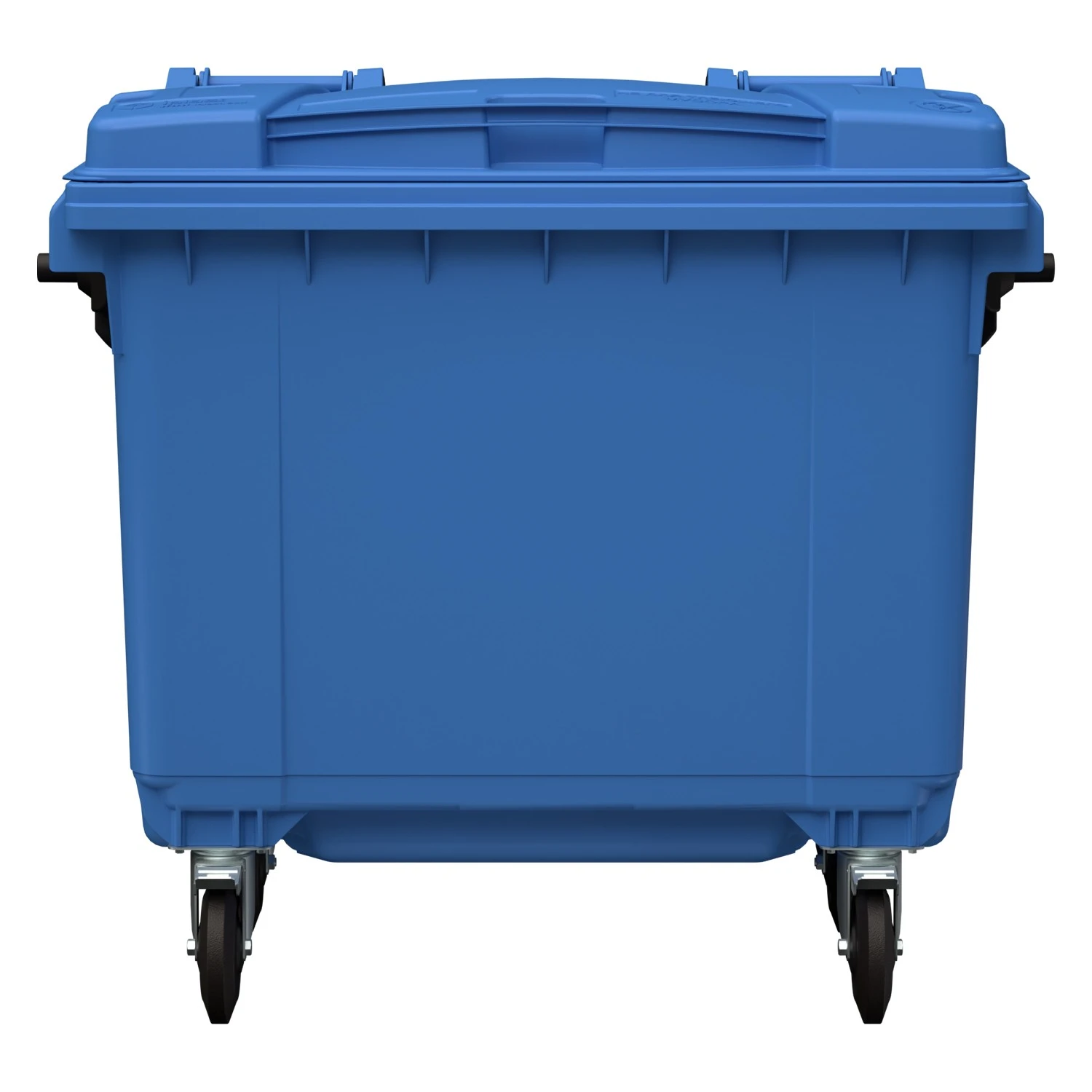 Мусорный контейнер 660 л iPlast тёмно-голубой 4-колёсный с тёмно-голубой крышкой 8-000000022