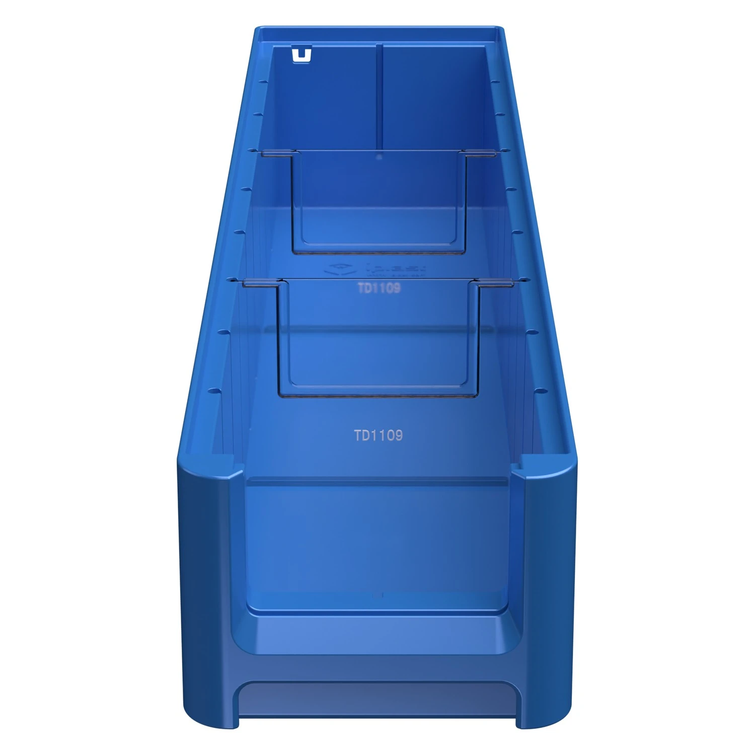 Полочный контейнер SK-5109 500х117х90 мм iPlast голубой с 2 поперечными перегородками 8-000000102