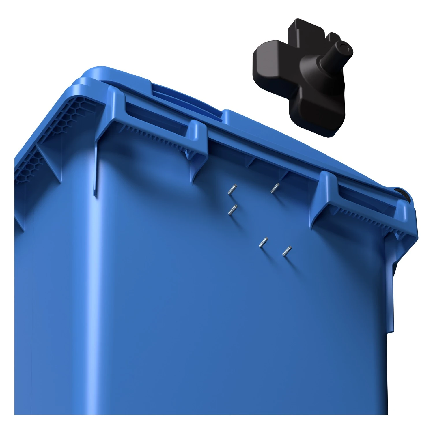Мусорный контейнер 660 л iPlast тёмно-голубой 4-колёсный с тёмно-голубой крышкой 8-000000022