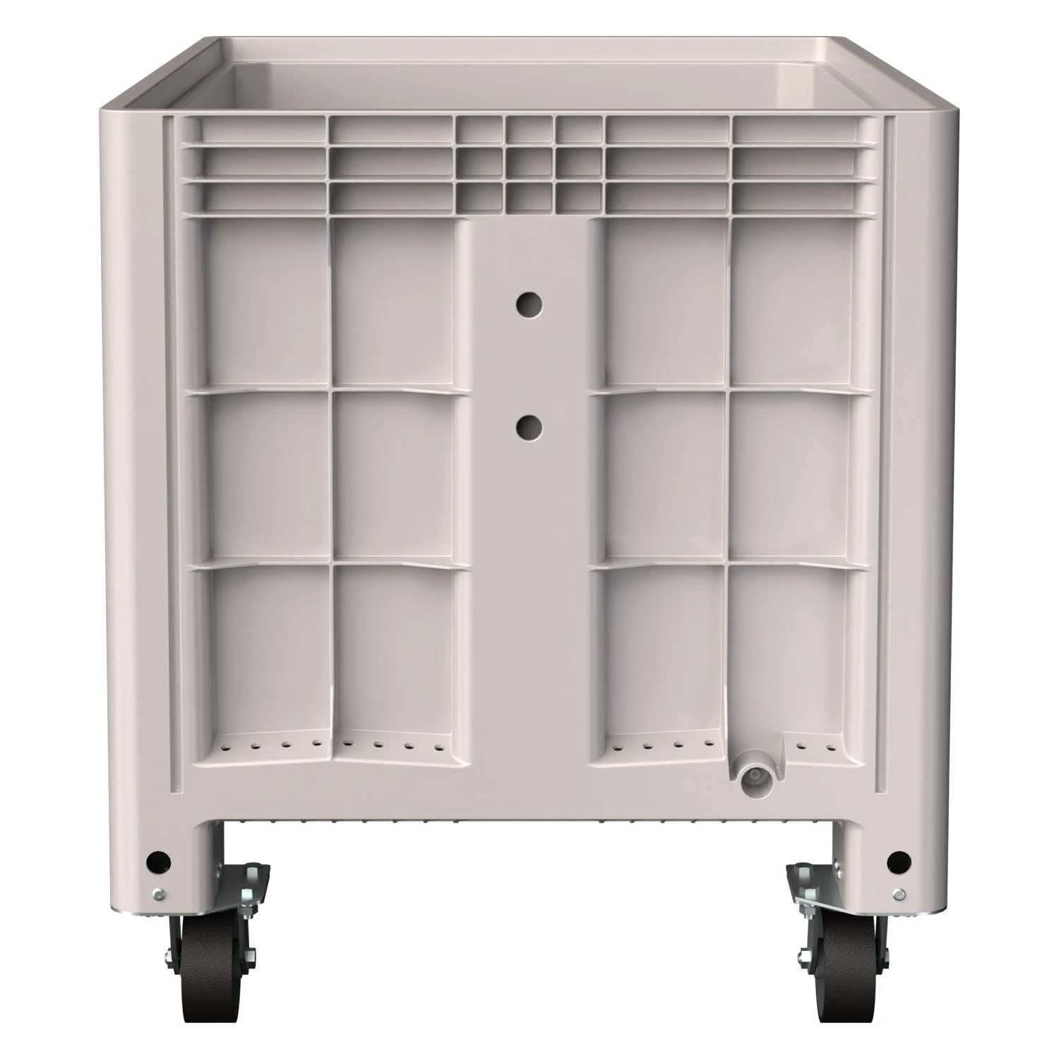 Большой контейнер 1200x800x920 мм iPlast iBOX светло-серый со сплошными стенками и дном, на колёсах 8-000000006
