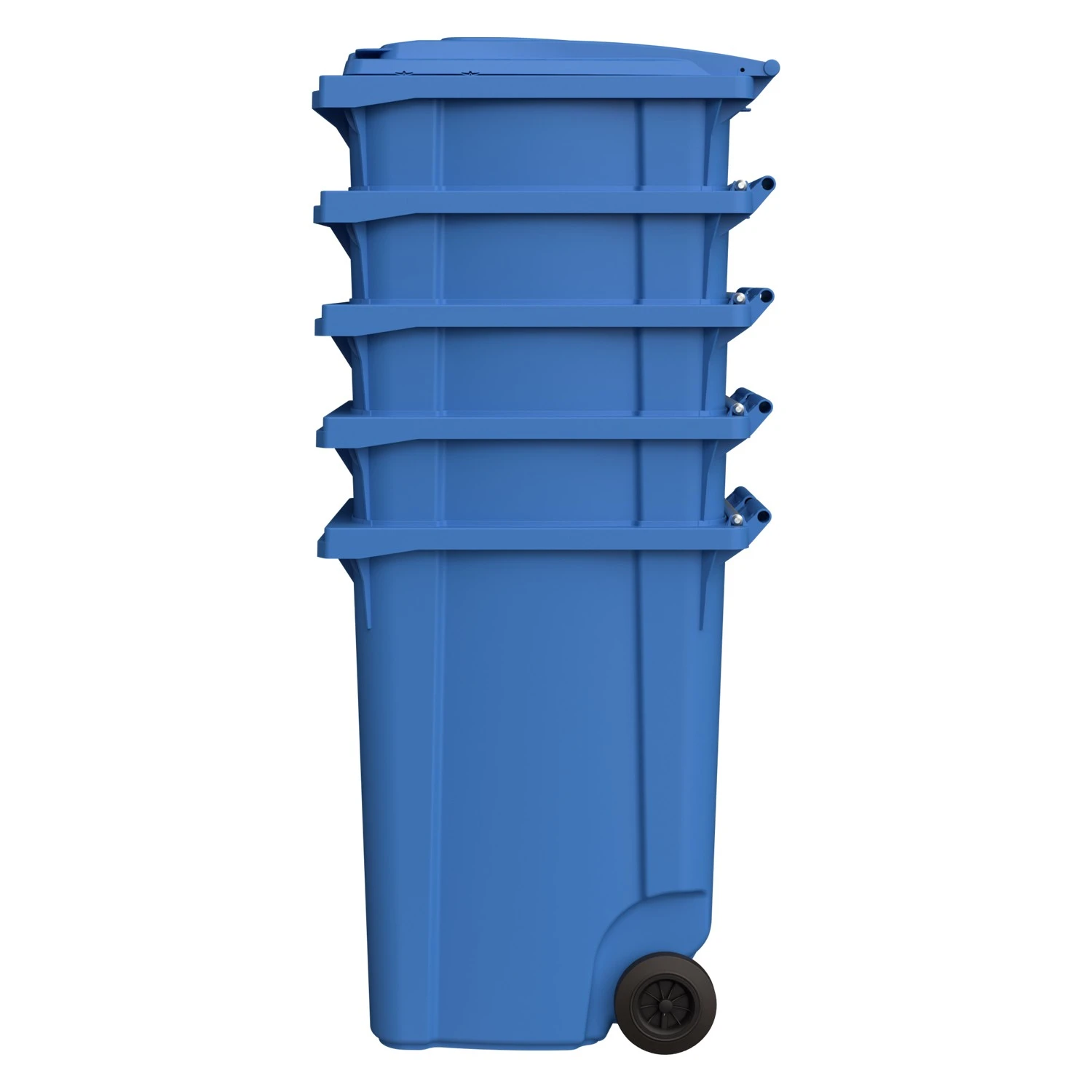 Мусорный контейнер 360 л iPlast тёмно-голубой 2-колёсный (д. 200 мм) с тёмно-голубой крышкой 8-000000025