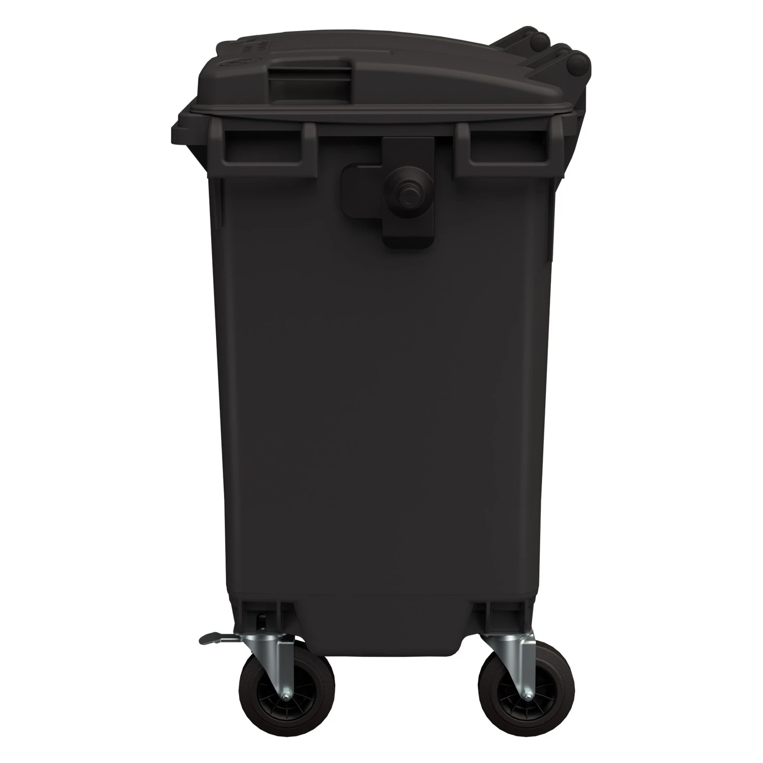 Мусорный контейнер 770 л iPlast тёмно-серый 4-колёсный с тёмно-серой крышкой 8-000000017