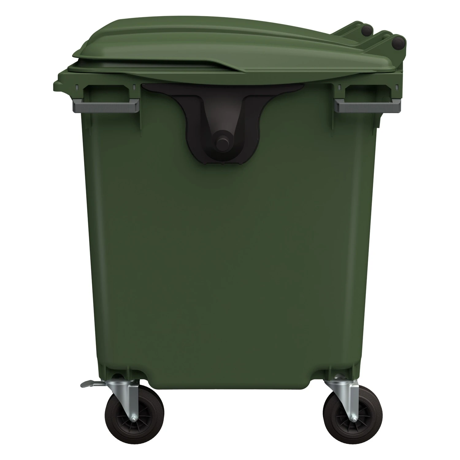 Мусорный контейнер 1100 л iPlast зелёный 4-колёсный с зелёной крышкой без педали N2 (20.809.2) 8-000000535