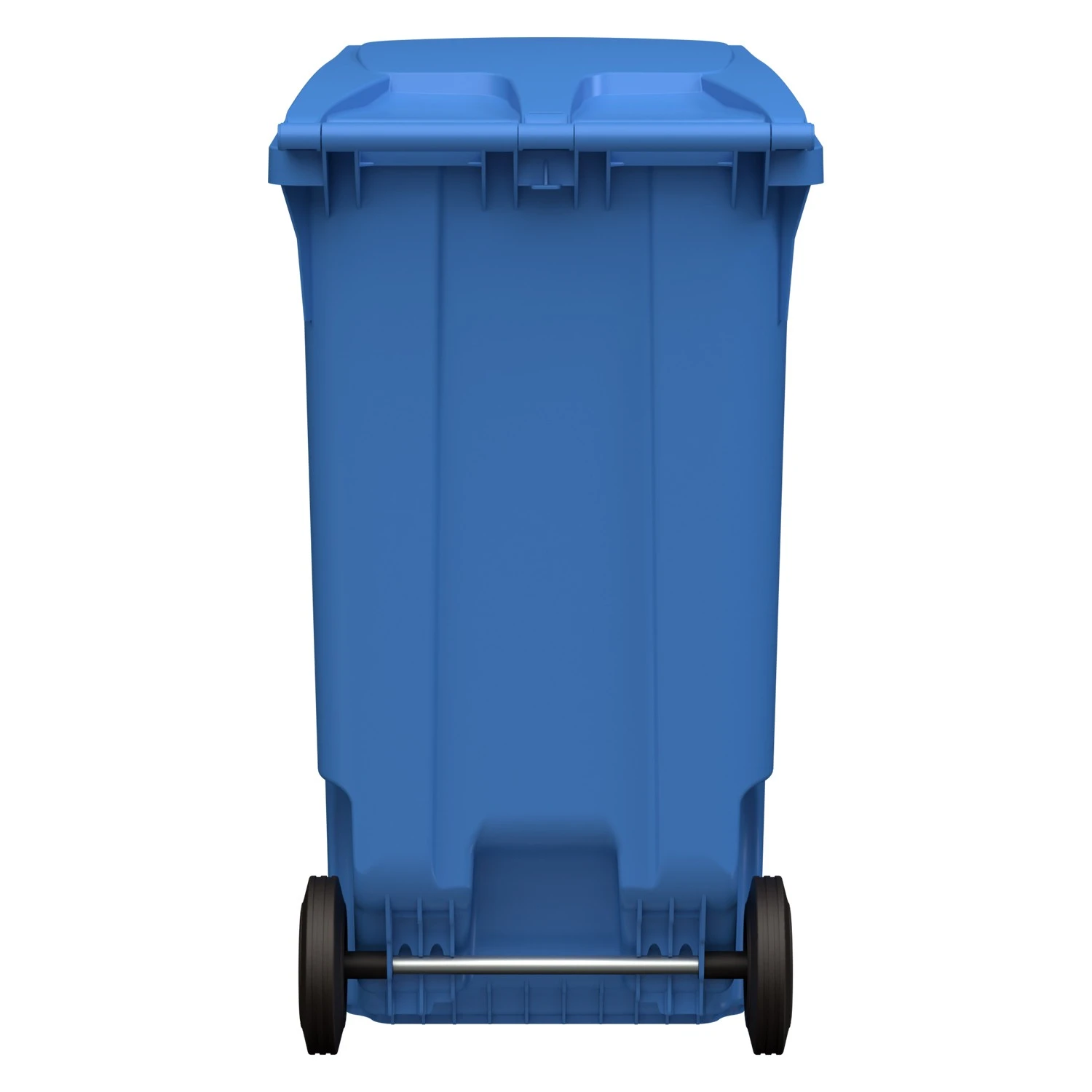 Мусорный контейнер 360 л iPlast тёмно-голубой 2-колёсный (д. 200 мм) с тёмно-голубой крышкой 8-000000025