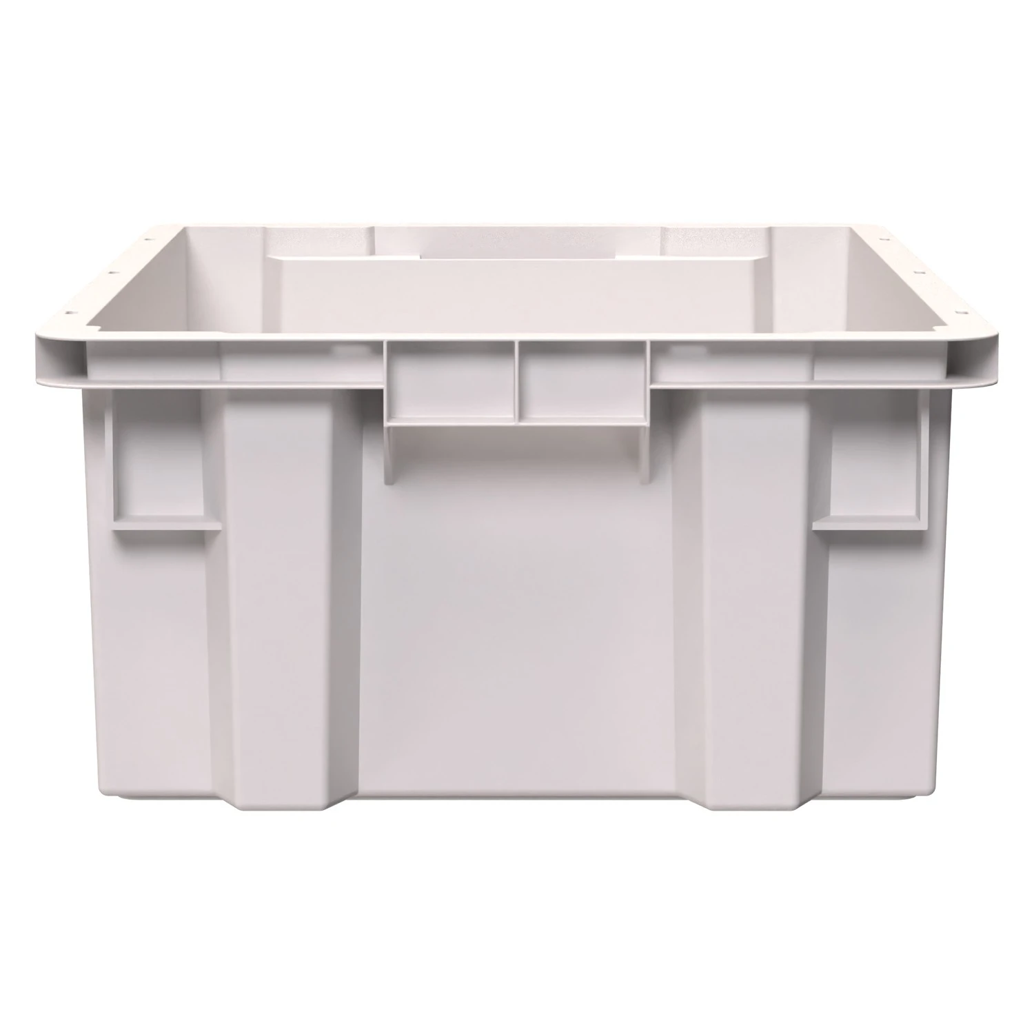 Пищевой ящик универсальный 600х400х200 мм iPlast белый с перфорированными стенками и дном 8-000000467