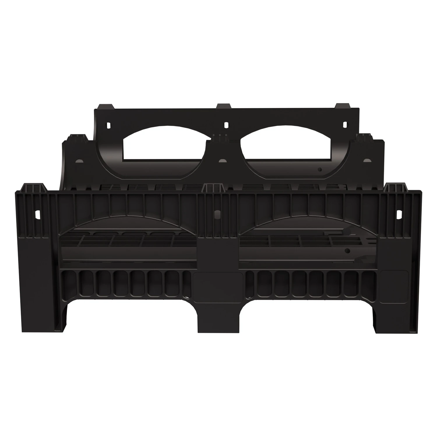 Пластиковый паллет BottleRack 1200х1000х380 мм iPlast чёрный ЭКО перфорированный на ножках с бортиком для бутылей 8-000000048
