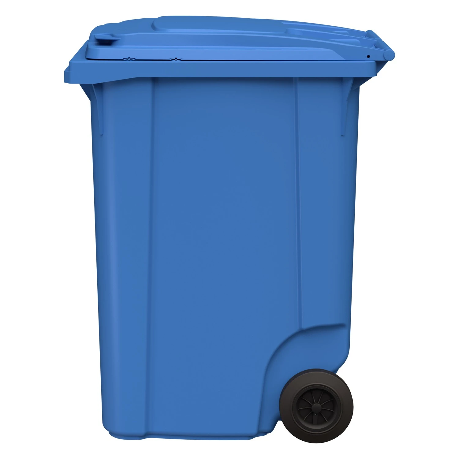 Мусорный контейнер 360 л iPlast тёмно-голубой 2-колёсный (д. 200 мм) с тёмно-голубой крышкой 8-000000025