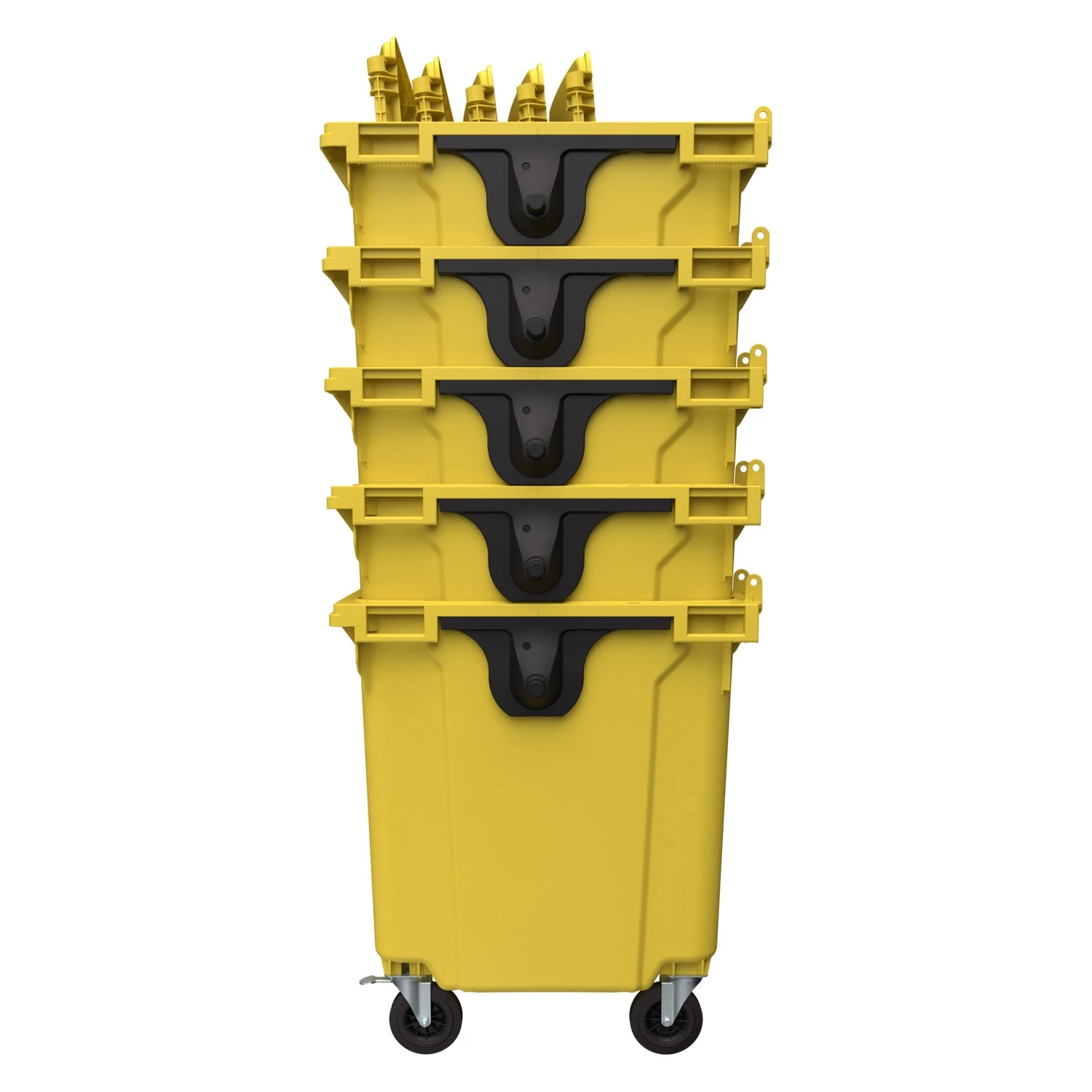 Мусорный контейнер 1100 л iPlast жёлтый 4-колёсный с жёлтой крышкой N1 (20.807.1) 8-000000016