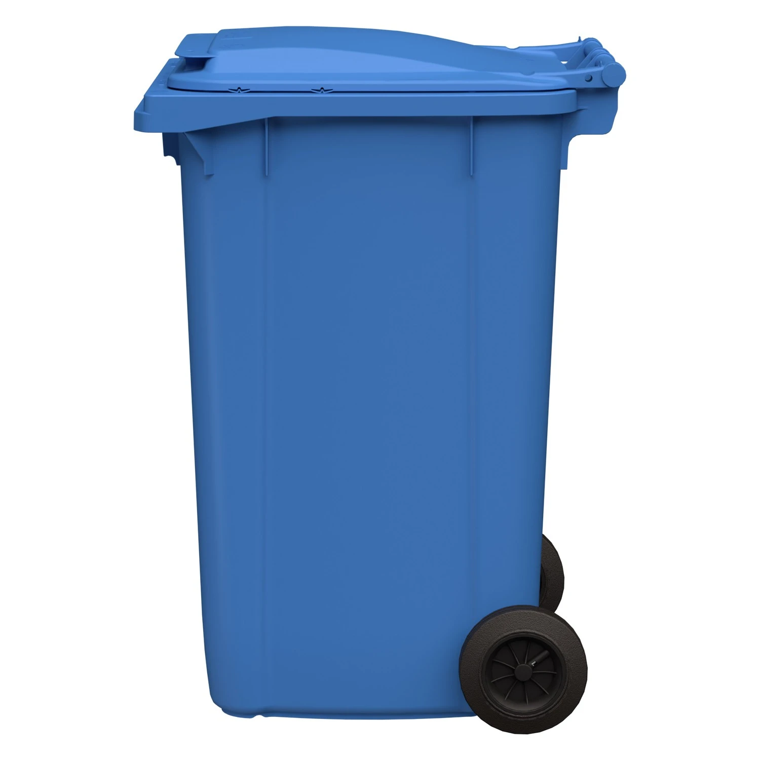 Мусорный контейнер 240 л iPlast тёмно-голубой 2-колёсный (д. 200 мм) с тёмно-голубой крышкой 8-000000028