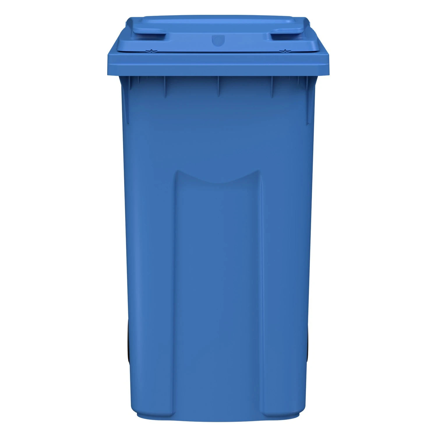 Мусорный контейнер 360 л iPlast тёмно-голубой 2-колёсный (д. 200 мм) с тёмно-голубой крышкой 8-000000025