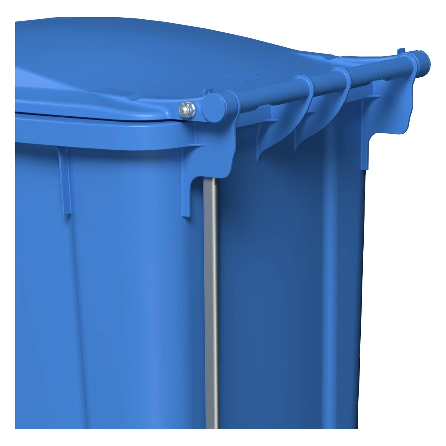 Мусорный контейнер 240 л iPlast тёмно-голубой 2-колёсный (д. 200 мм) с тёмно-голубой крышкой 8-000000028