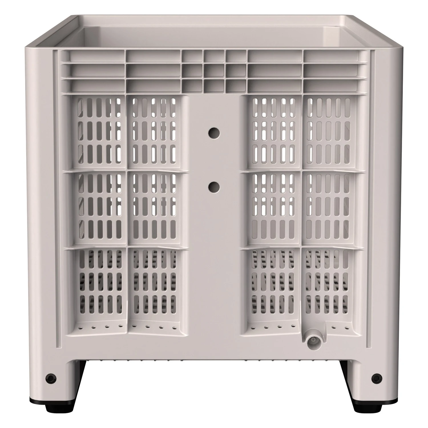 Большой контейнер 1200x800x800 мм iPlast iBOX светло-серый c перфорированными стенками и дном, на полозьях 8-000000001