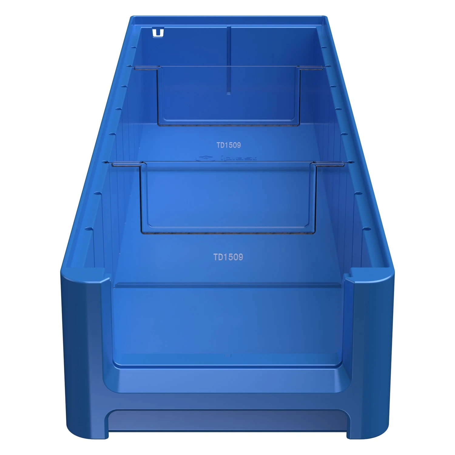 Полочный контейнер SK-51509 500х155х90 мм iPlast голубой с 2 поперечными перегородками 8-000000101