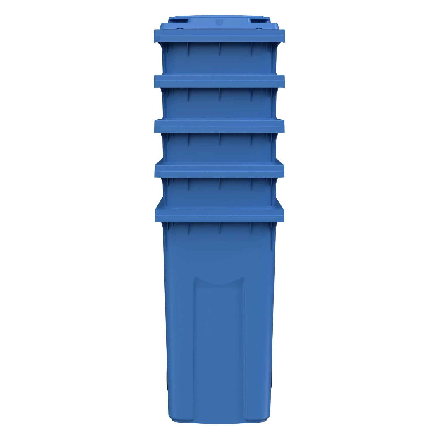 Мусорный контейнер 360 л iPlast тёмно-голубой 2-колёсный (д. 200 мм) с тёмно-голубой крышкой 8-000000025