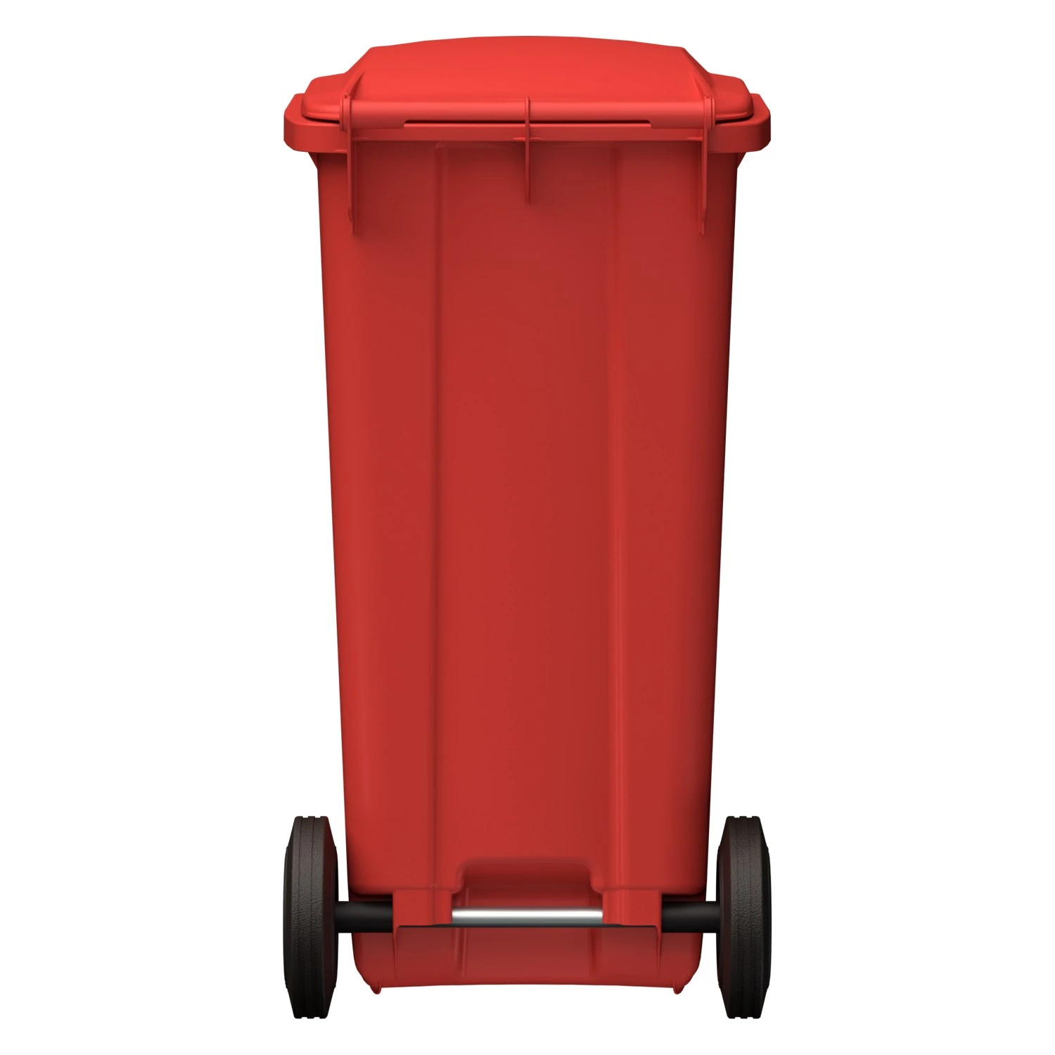 Мусорный контейнер 120 л iPlast красный 2-колёсный (д. 200 мм) с красной крышкой NEW (20.805) 8-000000034
