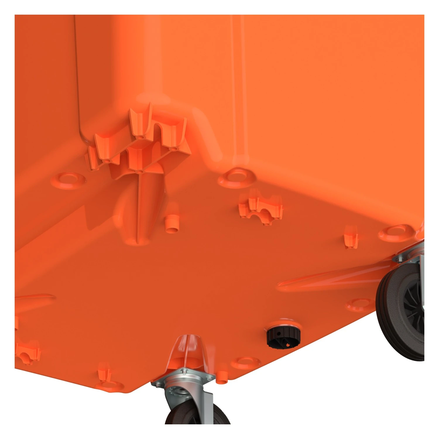Мусорный контейнер 1100 л iPlast оранжевый 4-колёсный с оранжевой крышкой N1 (20.807.1) 8-000000015
