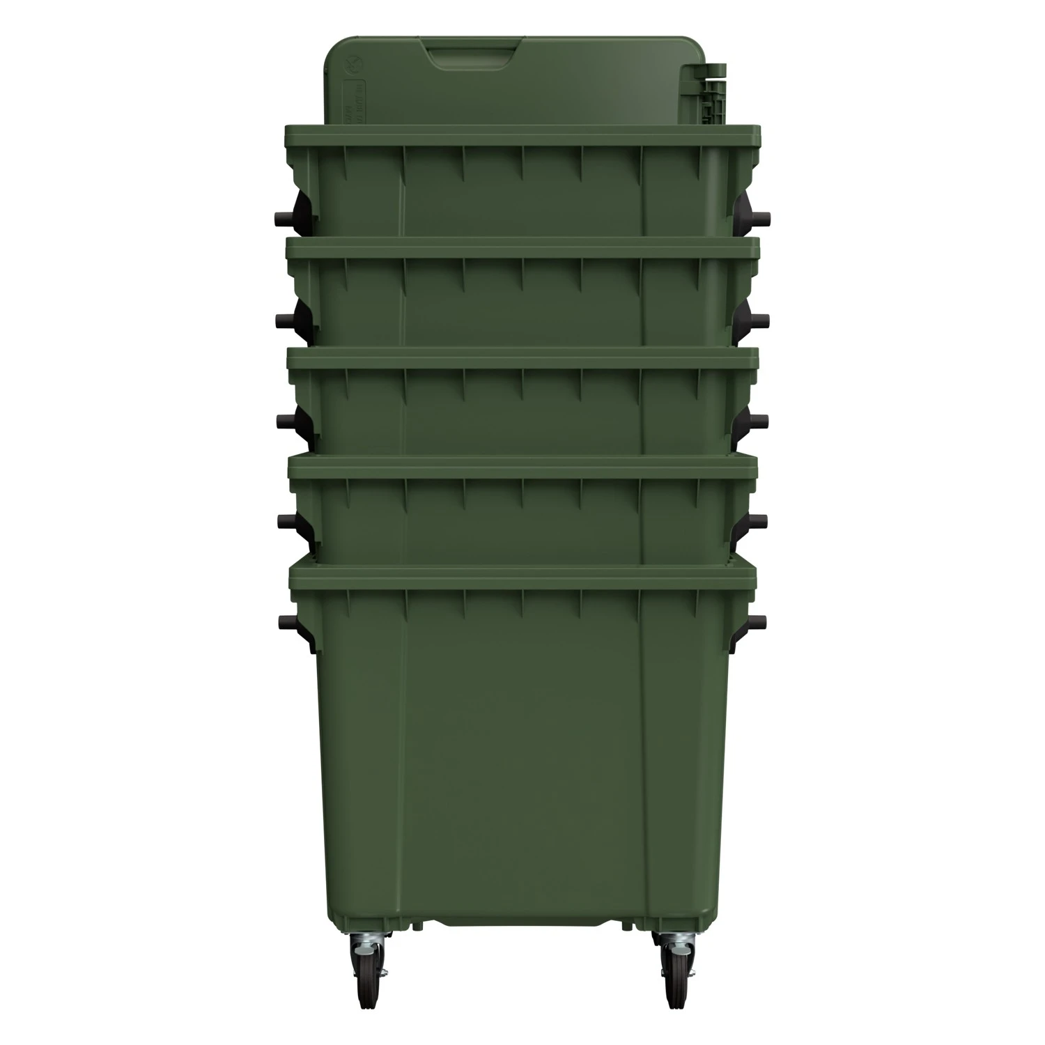 Мусорный контейнер 1100 л iPlast зелёный 4-колёсный с зелёной крышкой N1 (20.807.1) 8-000000013