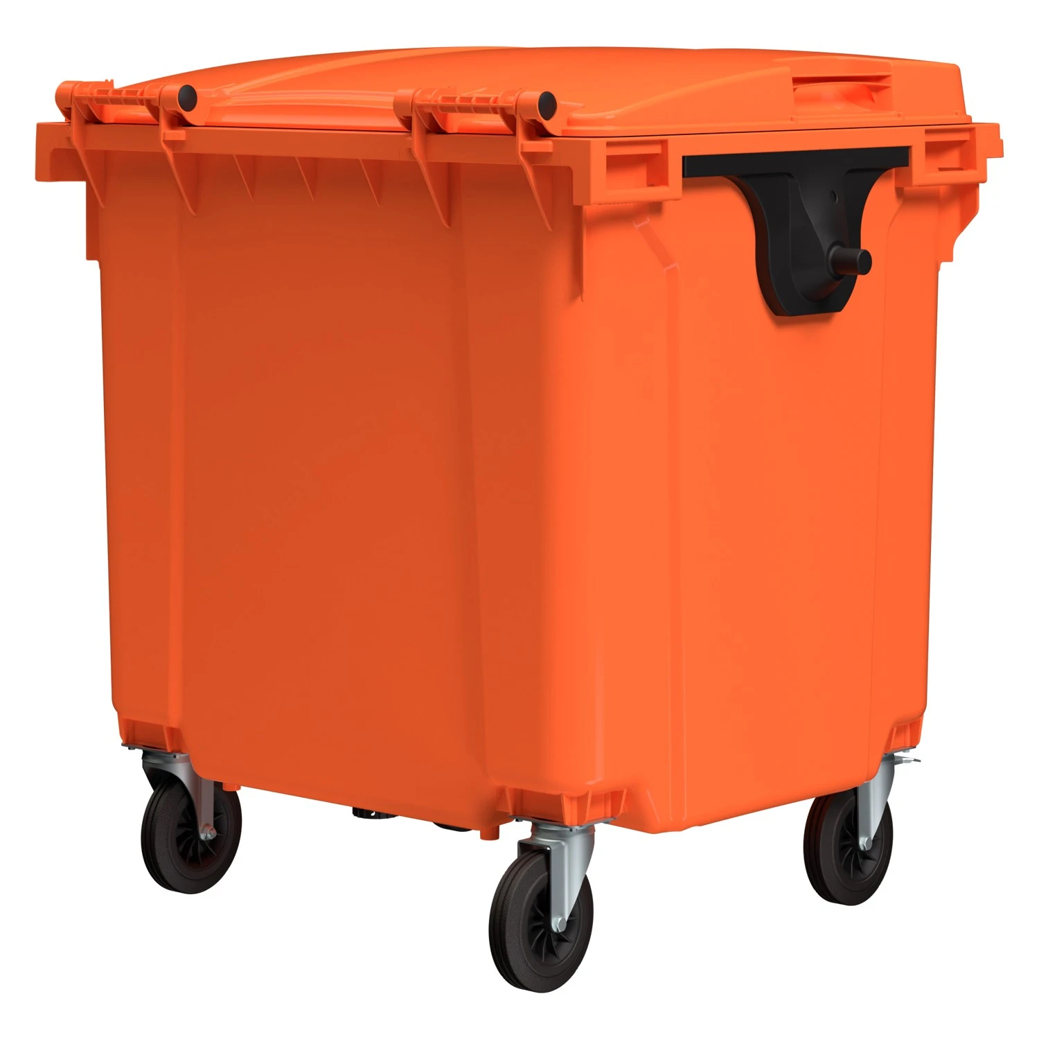 Мусорный контейнер 1100 л iPlast оранжевый 4-колёсный с оранжевой крышкой N1 (20.807.1) 8-000000015