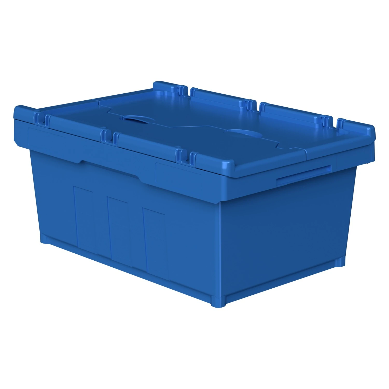 Вкладываемый контейнер INSTORE KVR-6422 600х400х245 мм iPlast голубой с усиленным дном и распашной крышкой 8-000000405