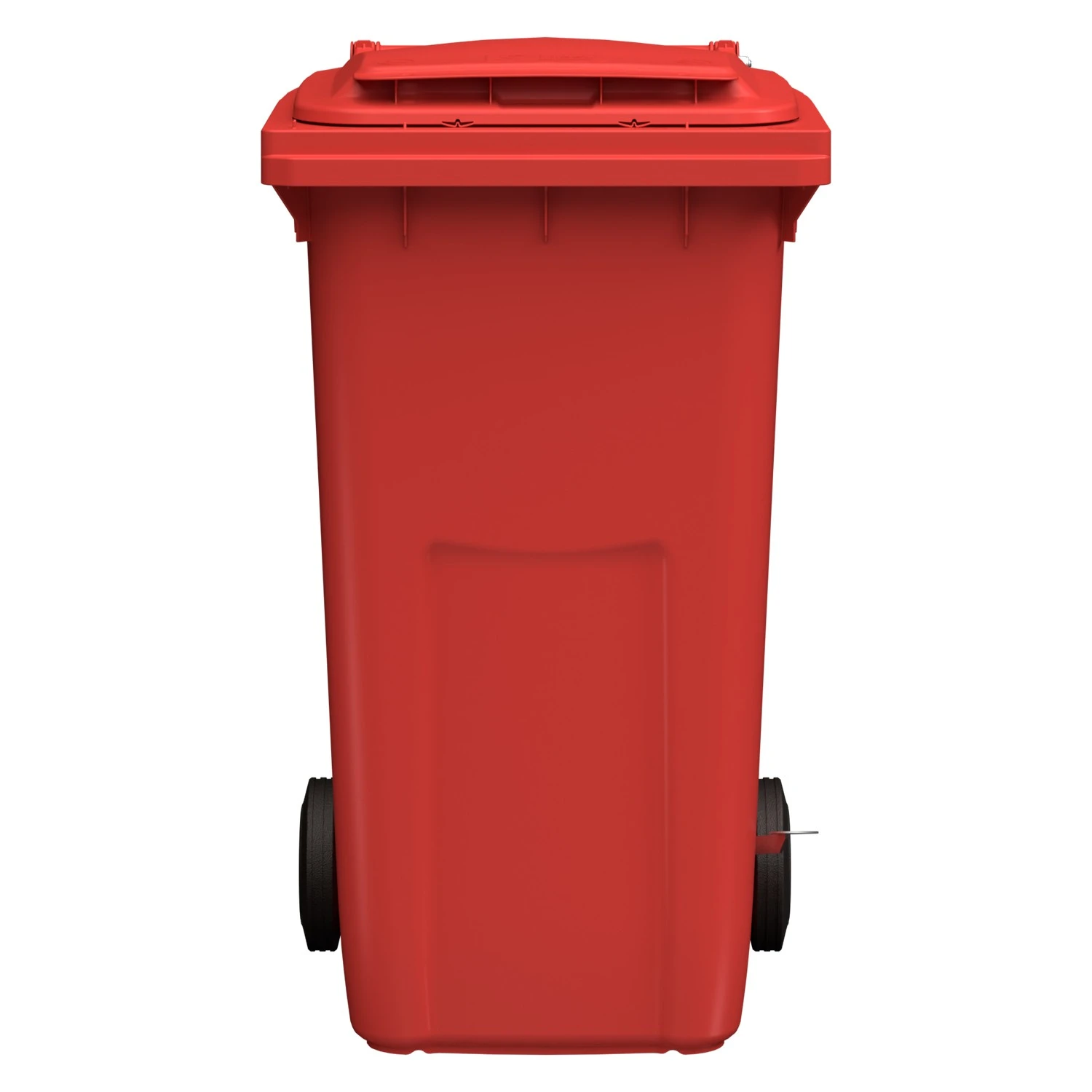 Мусорный контейнер 240 л iPlast красный 2-колёсный (д. 200 мм) с красной крышкой NEW (20.808) 8-000000029