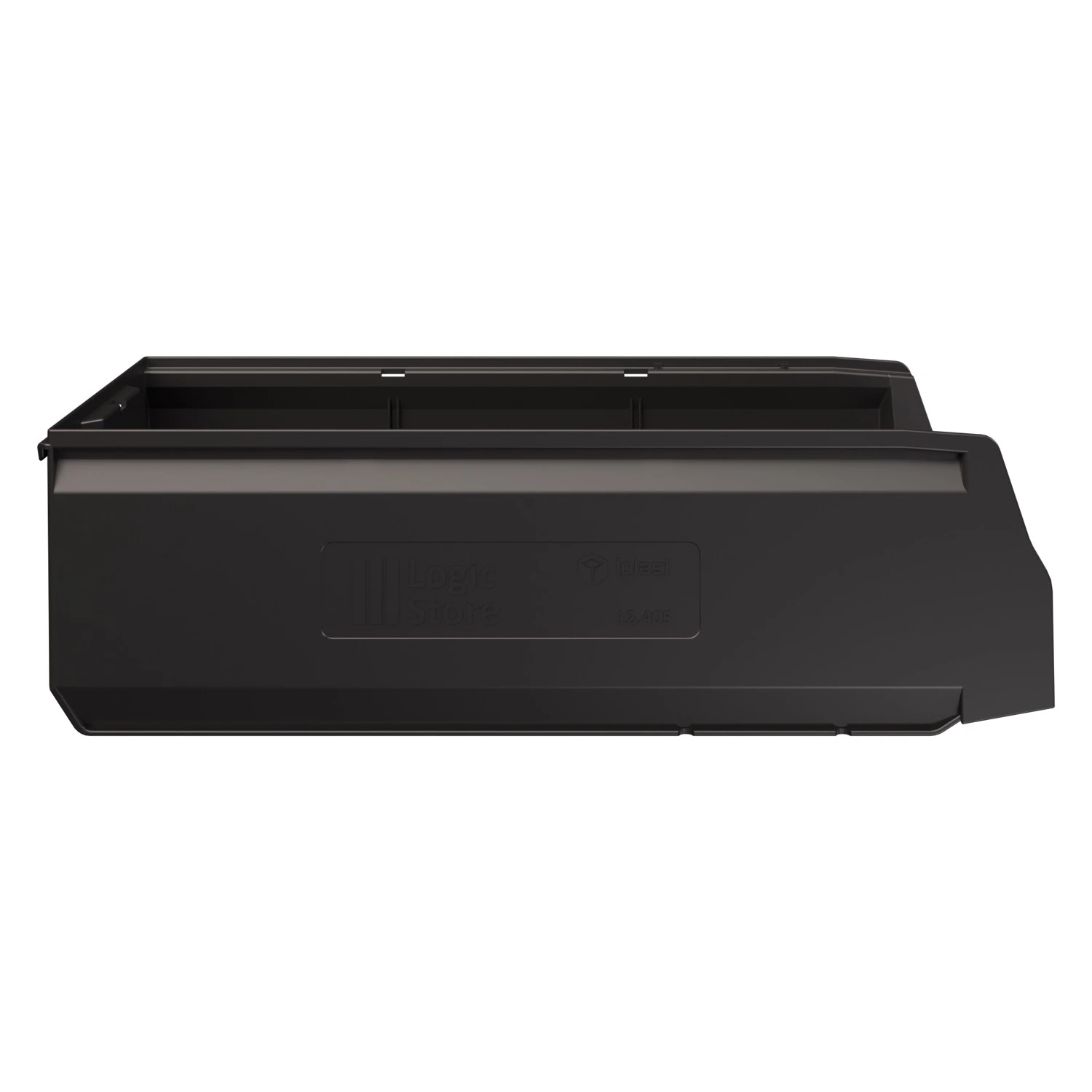 Складской лоток Logic Store 500х225х150 мм iPlast чёрный ЭКО с отверстиями для перегородок N1 (12.405.1) 8-000000528