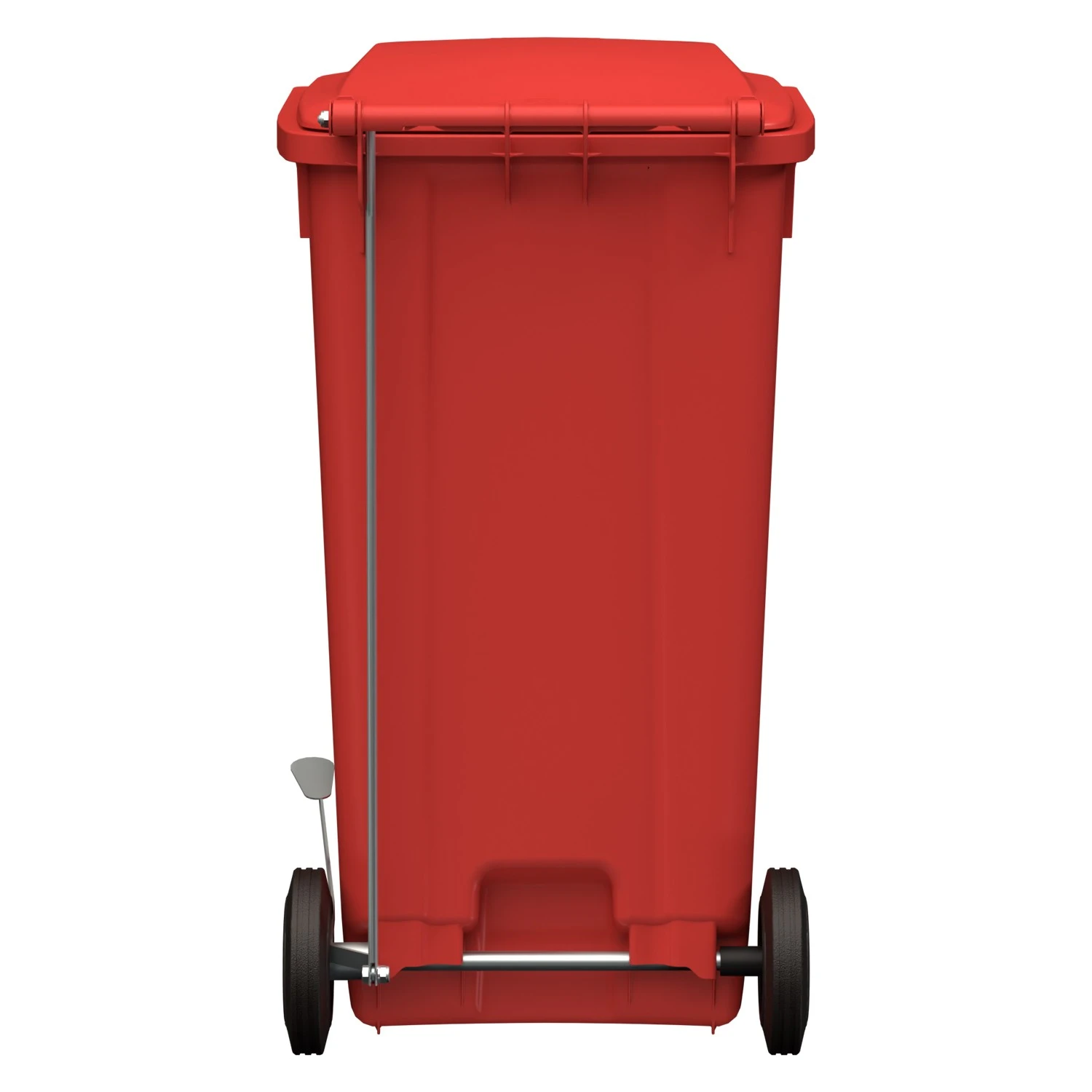 Мусорный контейнер 240 л iPlast красный 2-колёсный (д. 200 мм) с красной крышкой NEW (20.808) 8-000000029