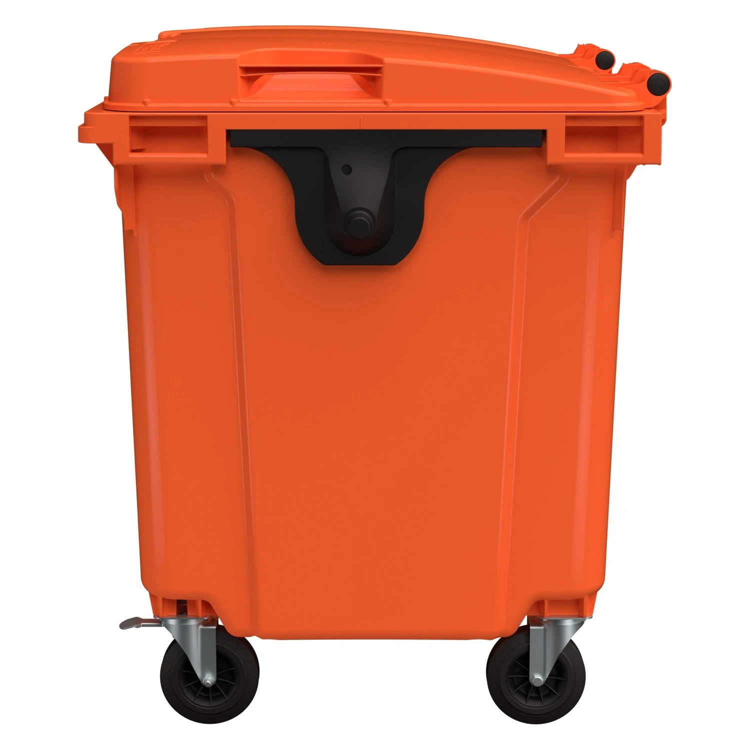 Мусорный контейнер 1100 л iPlast оранжевый 4-колёсный с оранжевой крышкой N1 (20.807.1) 8-000000015