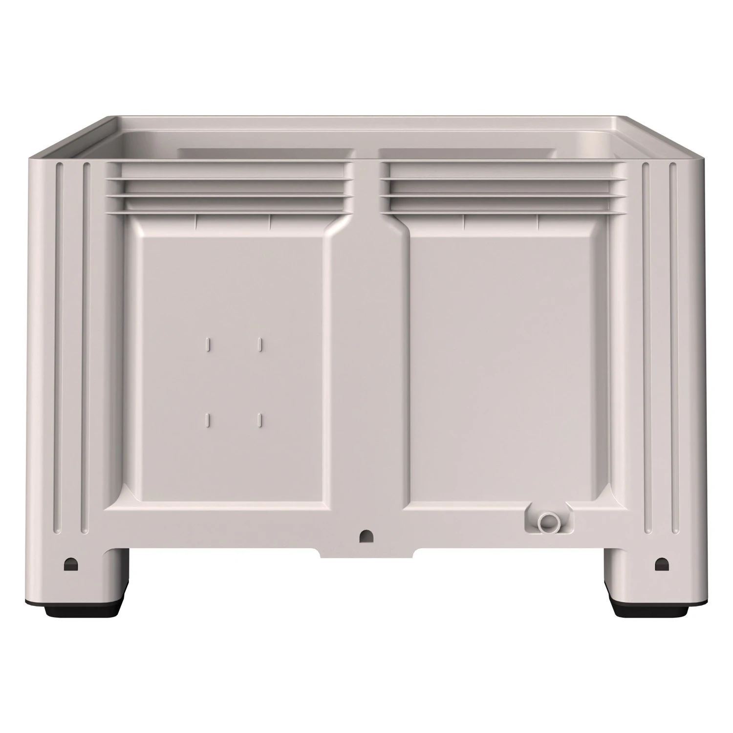 Большой контейнер 1130x1130x760 мм iPlast iBOX светло-серый со сплошными стенками и дном, на ножках 8-000000009