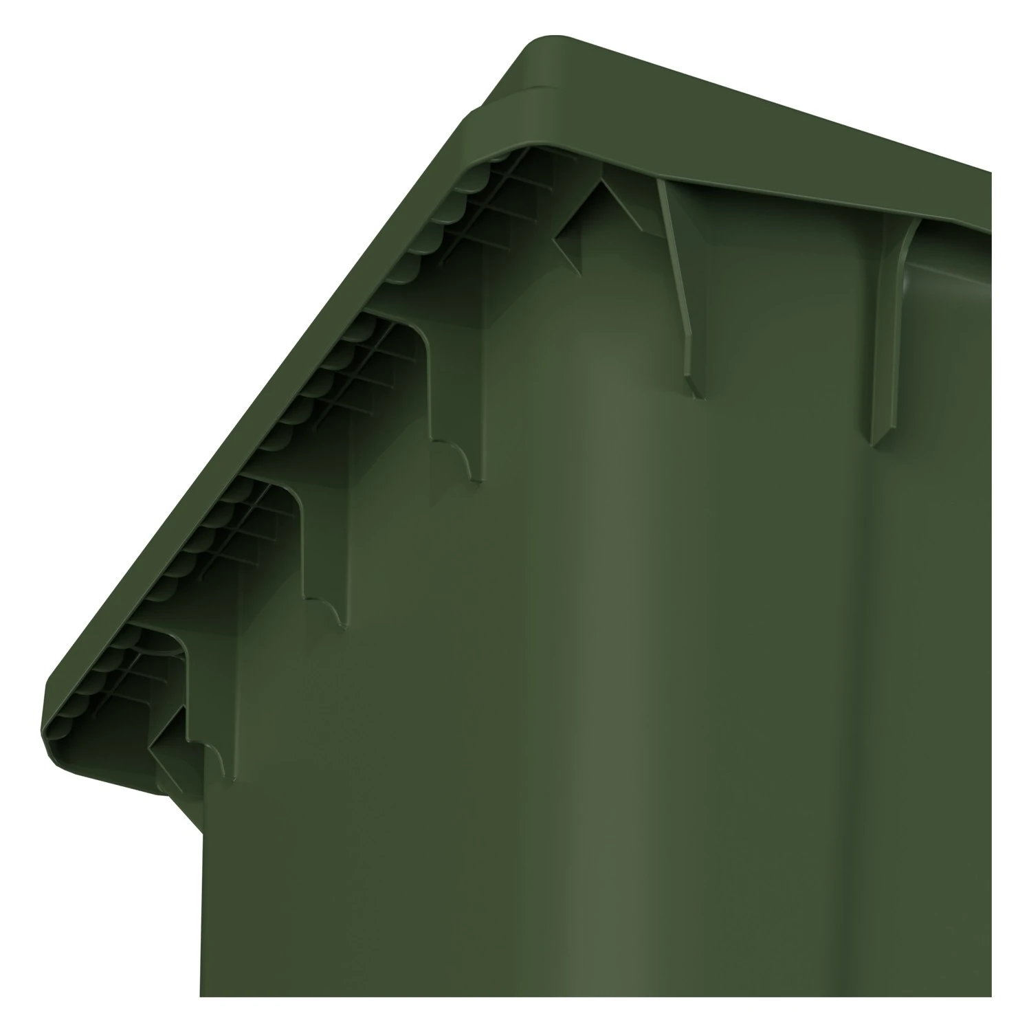 Мусорный контейнер 240 л iPlast зелёный 2-колёсный (д. 200 мм) с зелёной крышкой NEW (20.808) 8-000000027