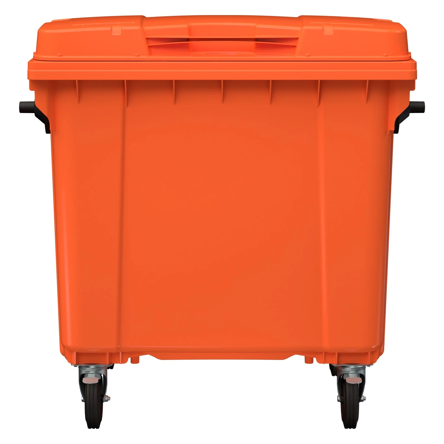 Мусорный контейнер 1100 л iPlast оранжевый 4-колёсный с оранжевой крышкой N1 (20.807.1) 8-000000015